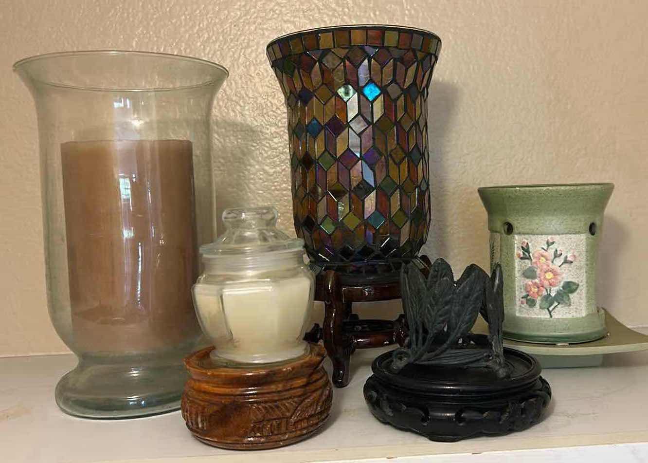 Photo 1 of CONTENTS OF SHELF ASSORTED CANDLE HOLDERS