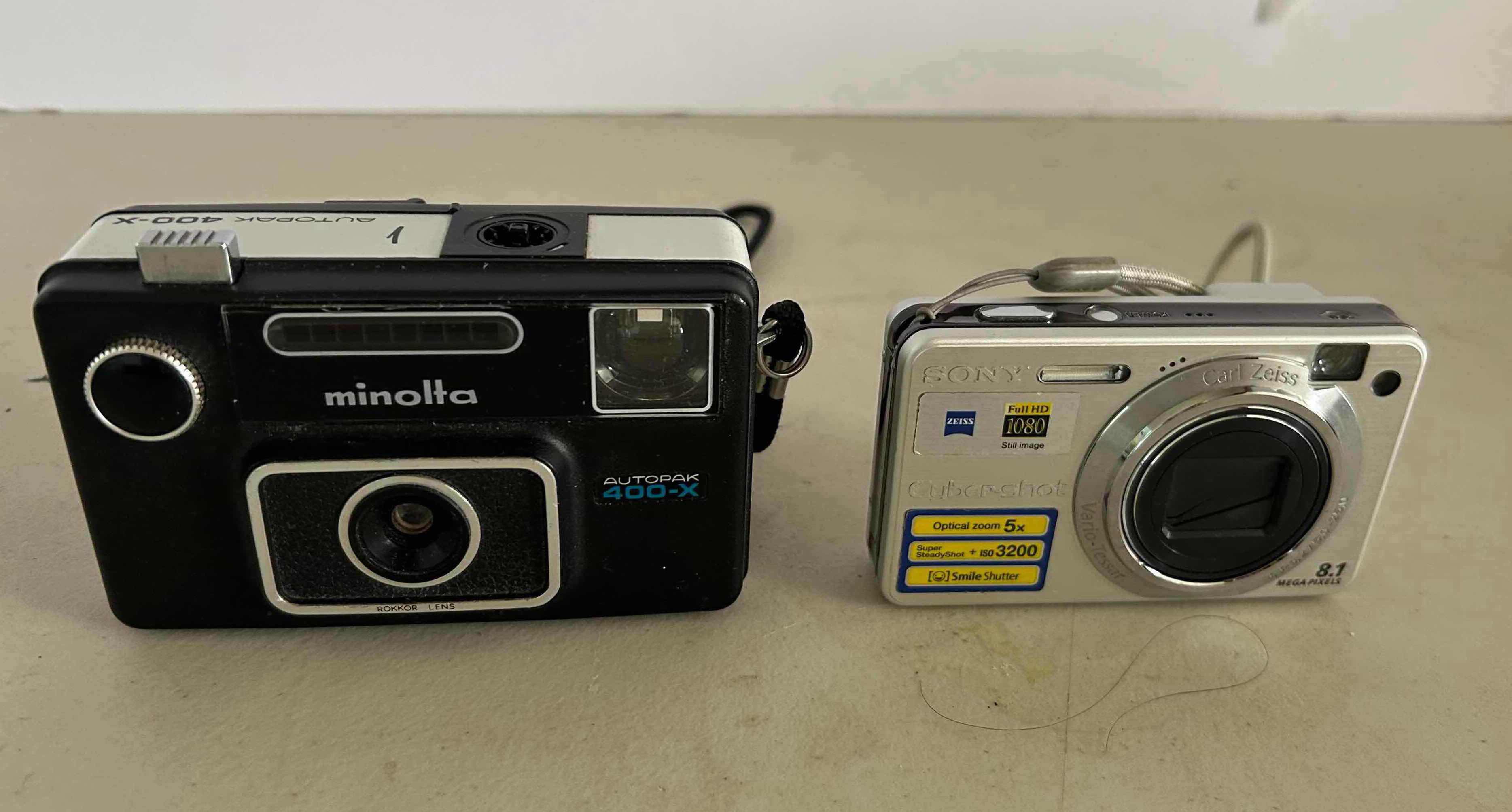 Photo 1 of MINOLTA AUTO PAK AND SONY CYBER SHOT CAMERAS