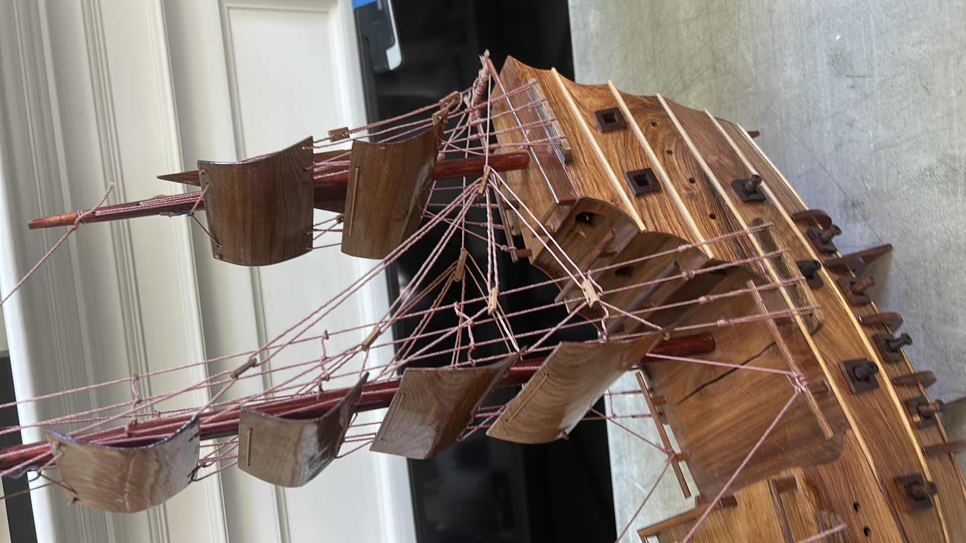 Photo 7 of 2 WOODEN GALLEON  SHIPS (LARGEST 27” X H28”)