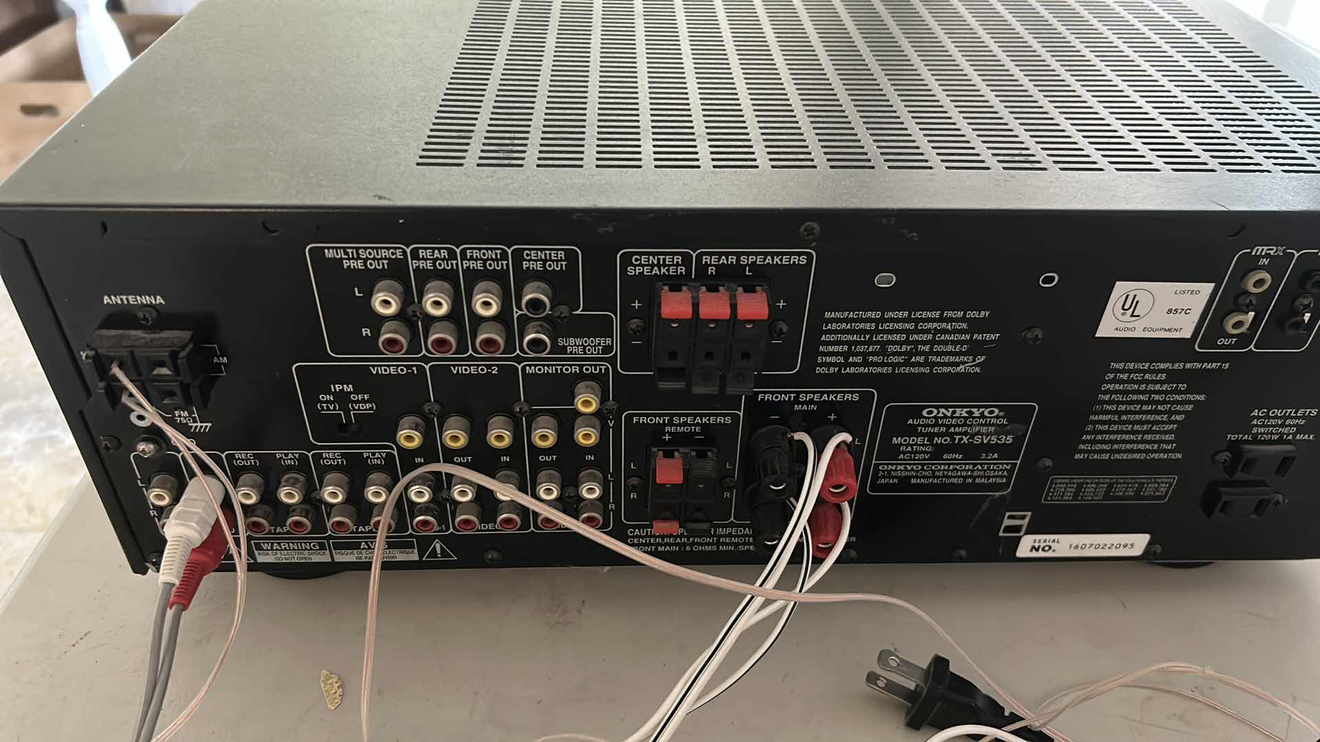 Photo 1 of ONKYO TX-535 SYDIO/VIDEO CONTROL TUNER AMPLIFIER 