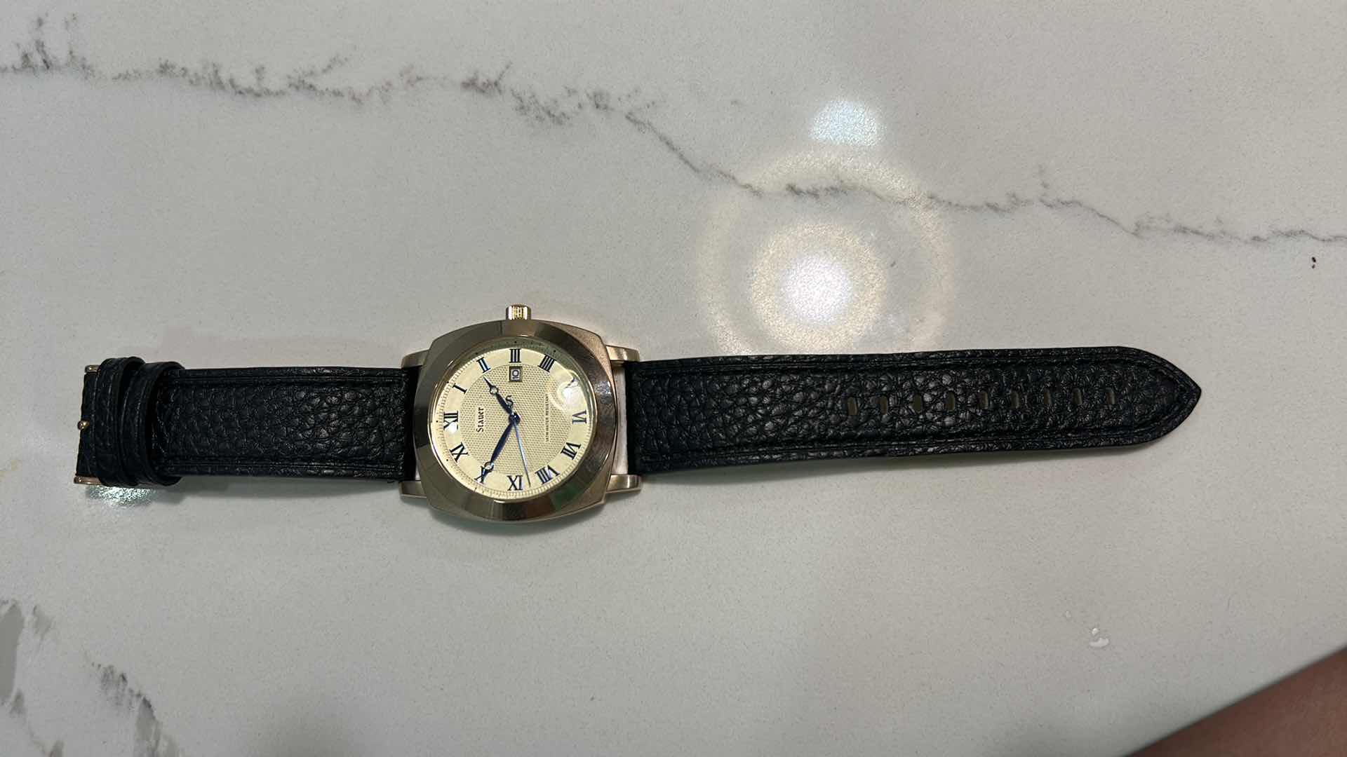 Photo 1 of STAUER MENS WATCH WITH BLACK LEATHER BAND