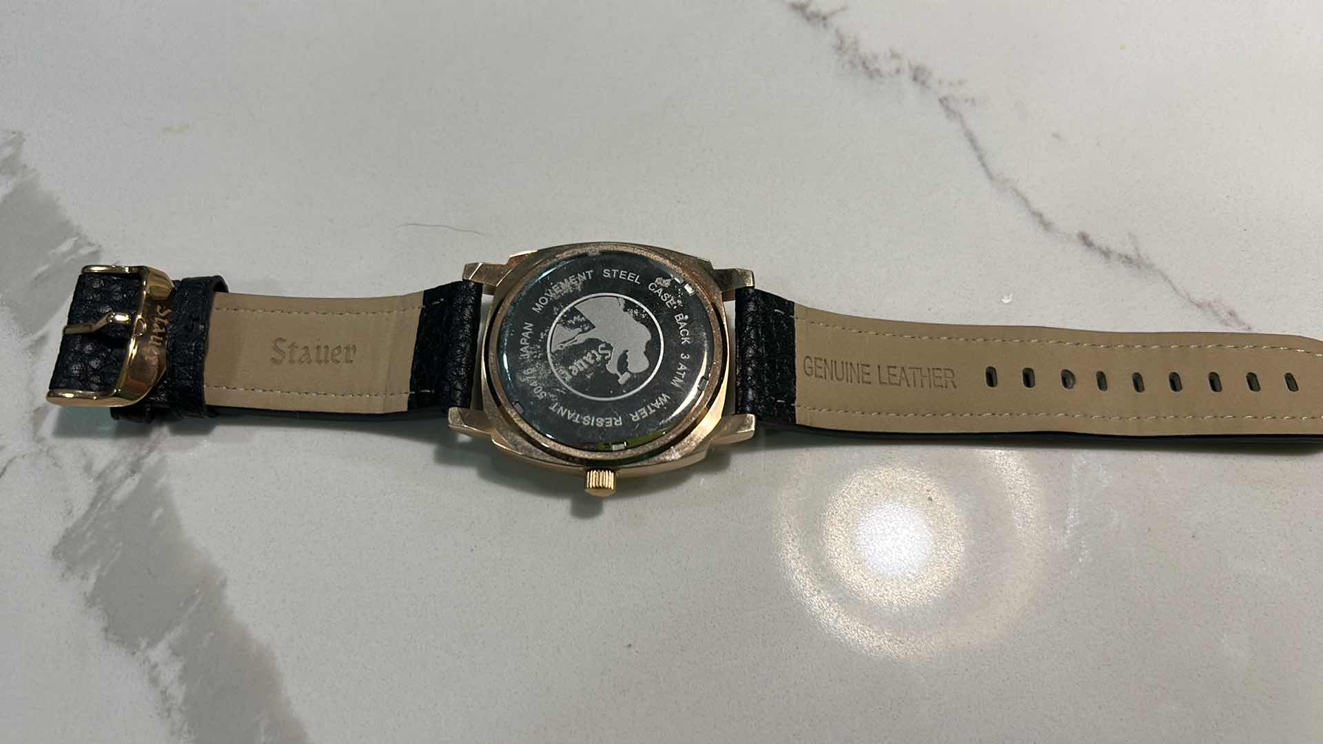 Photo 1 of STAUER MENS WATCH WITH BLACK LEATHER BAND