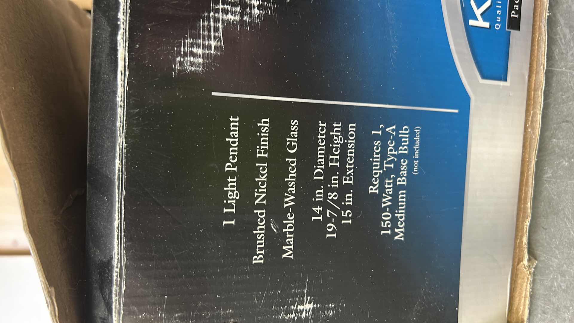 Photo 1 of KICHLER BRUSHED NICKEL PENDANT LIGHT FIXTURE