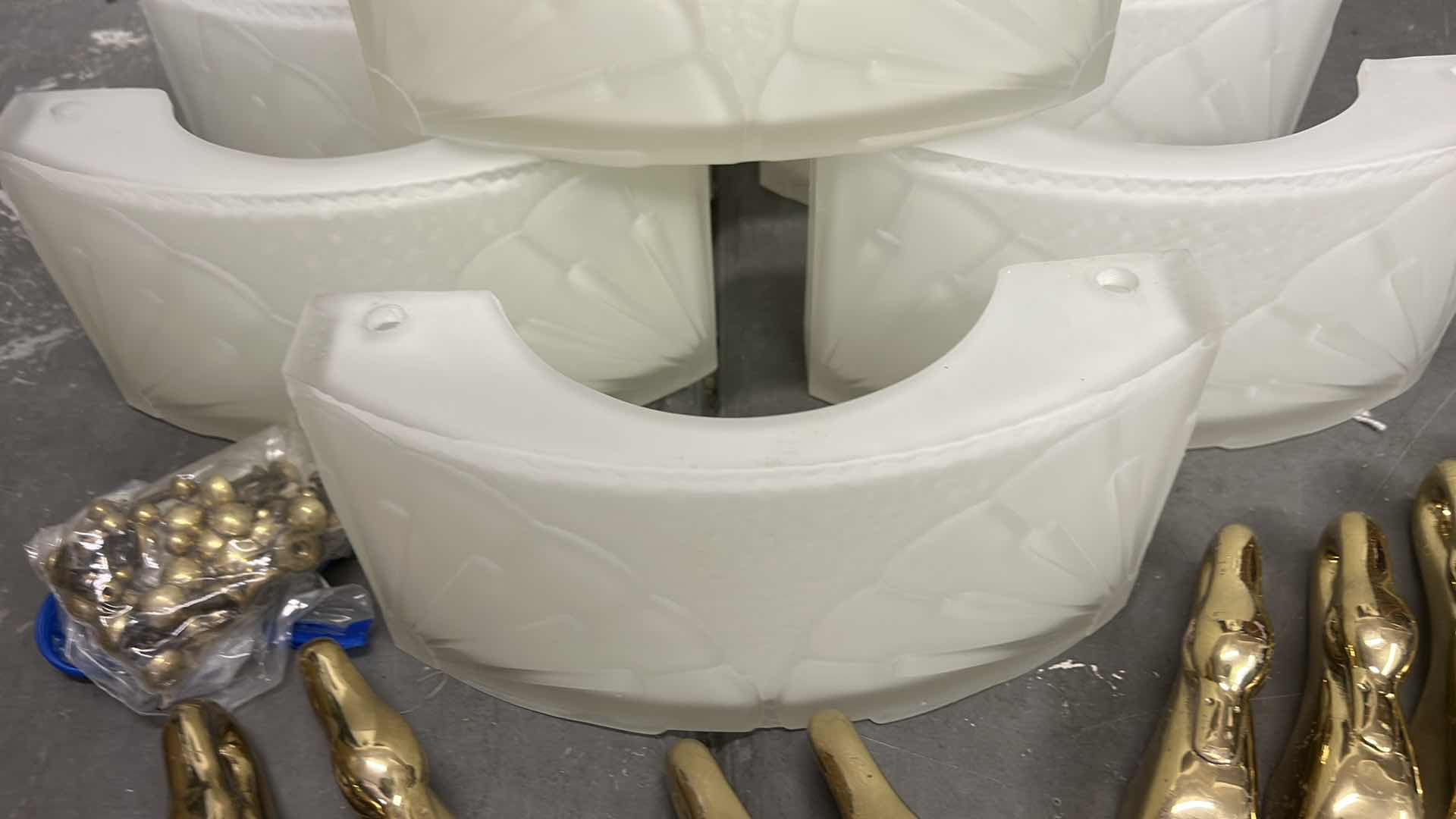 Photo 5 of 8  GLASS FIXTURES (POSSIBLY WALL SCONCES)  10” X  H 5” WITH BRASS DUCKS