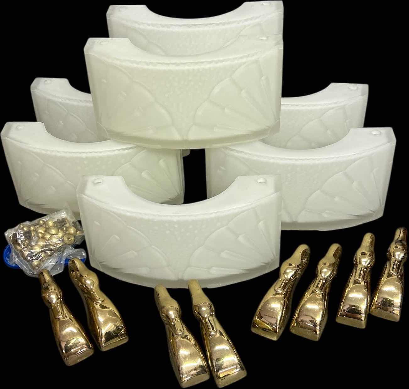 Photo 1 of 8  GLASS FIXTURES (POSSIBLY WALL SCONCES)  10” X  H 5” WITH BRASS DUCKS