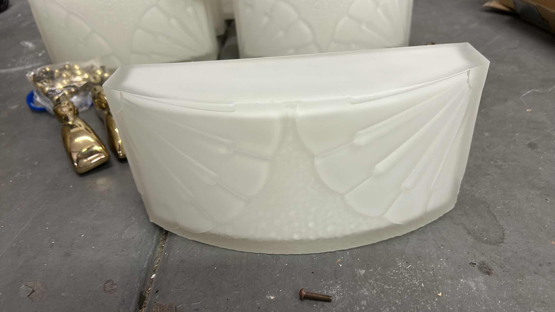 Photo 6 of 8  GLASS FIXTURES (POSSIBLY WALL SCONCES)  10” X  H 5” WITH BRASS DUCKS