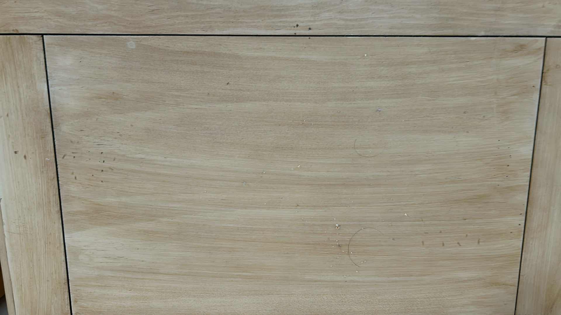 Photo 1 of 2 DRAWER LIGHT WOOD NIGHT STAND W METAL HANDLES 26" X 16" H 25"