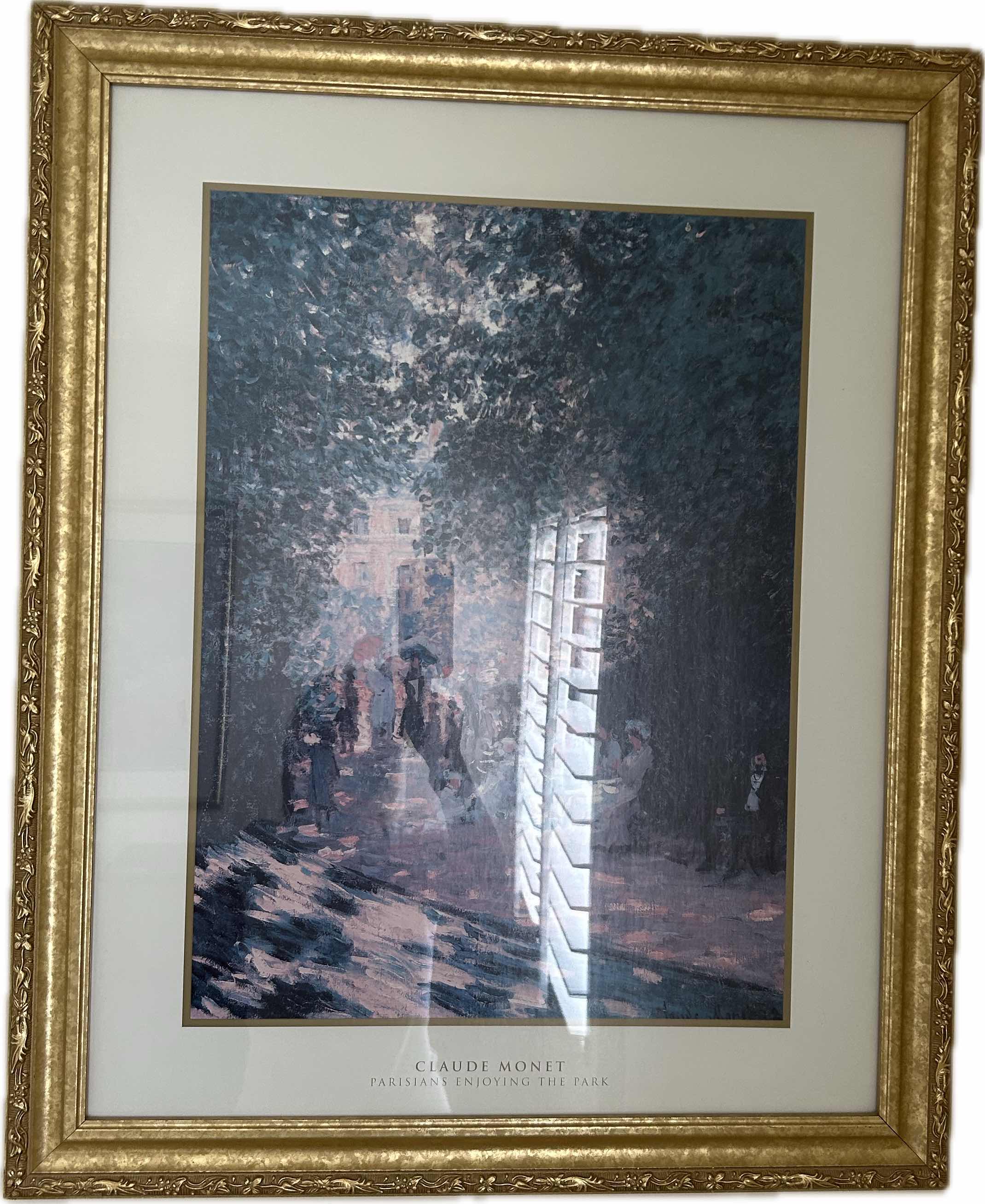 Photo 1 of GOLD FRAMED PRINT OF CLAUDE MONETS " THE PARC MONCEAU" 25" X 32"
