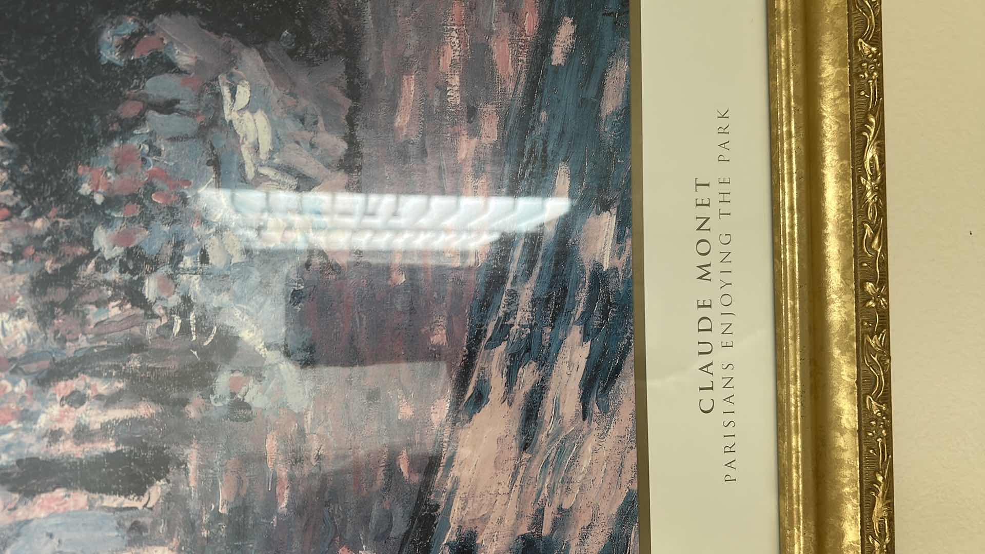 Photo 1 of GOLD FRAMED PRINT OF CLAUDE MONETS " THE PARC MONCEAU" 25" X 32"