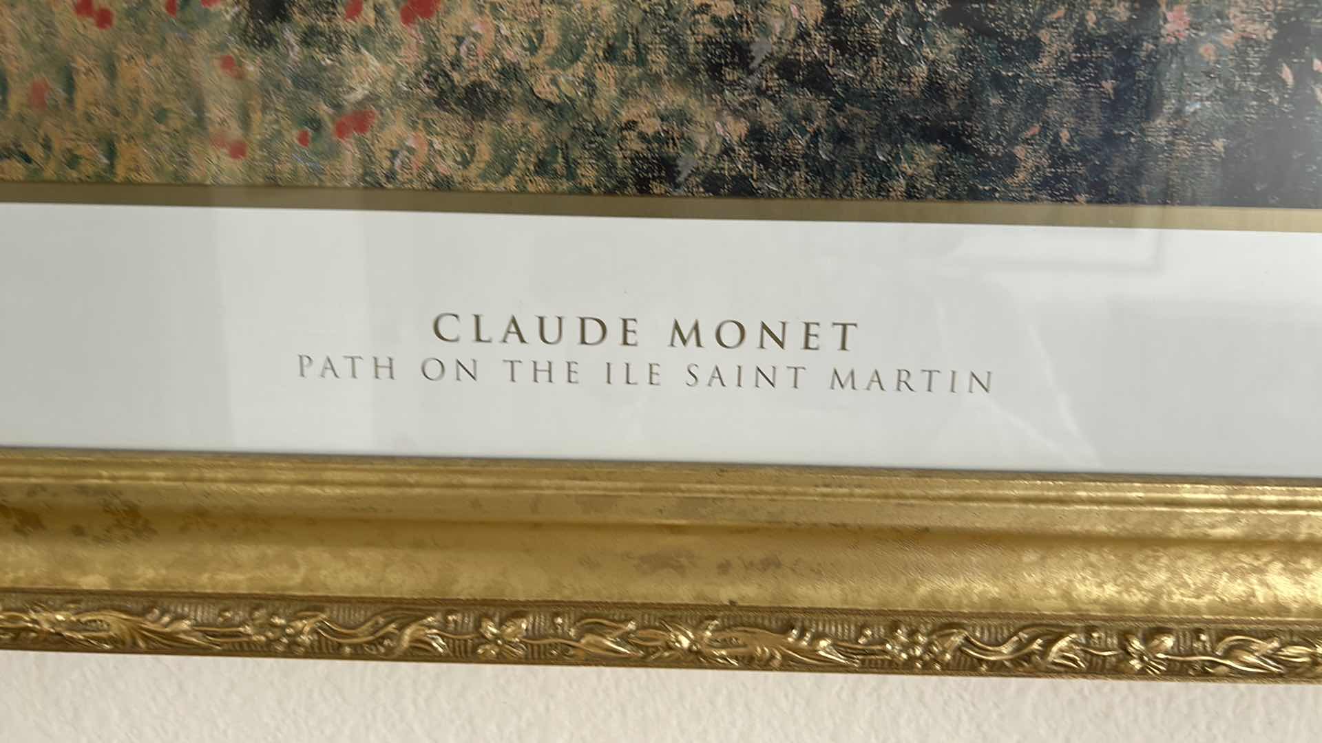 Photo 1 of GOLD FRAMED PRINT CLAUDE MONET "PATH ON THE ILE SAINT MARTIN" 25"X 32"