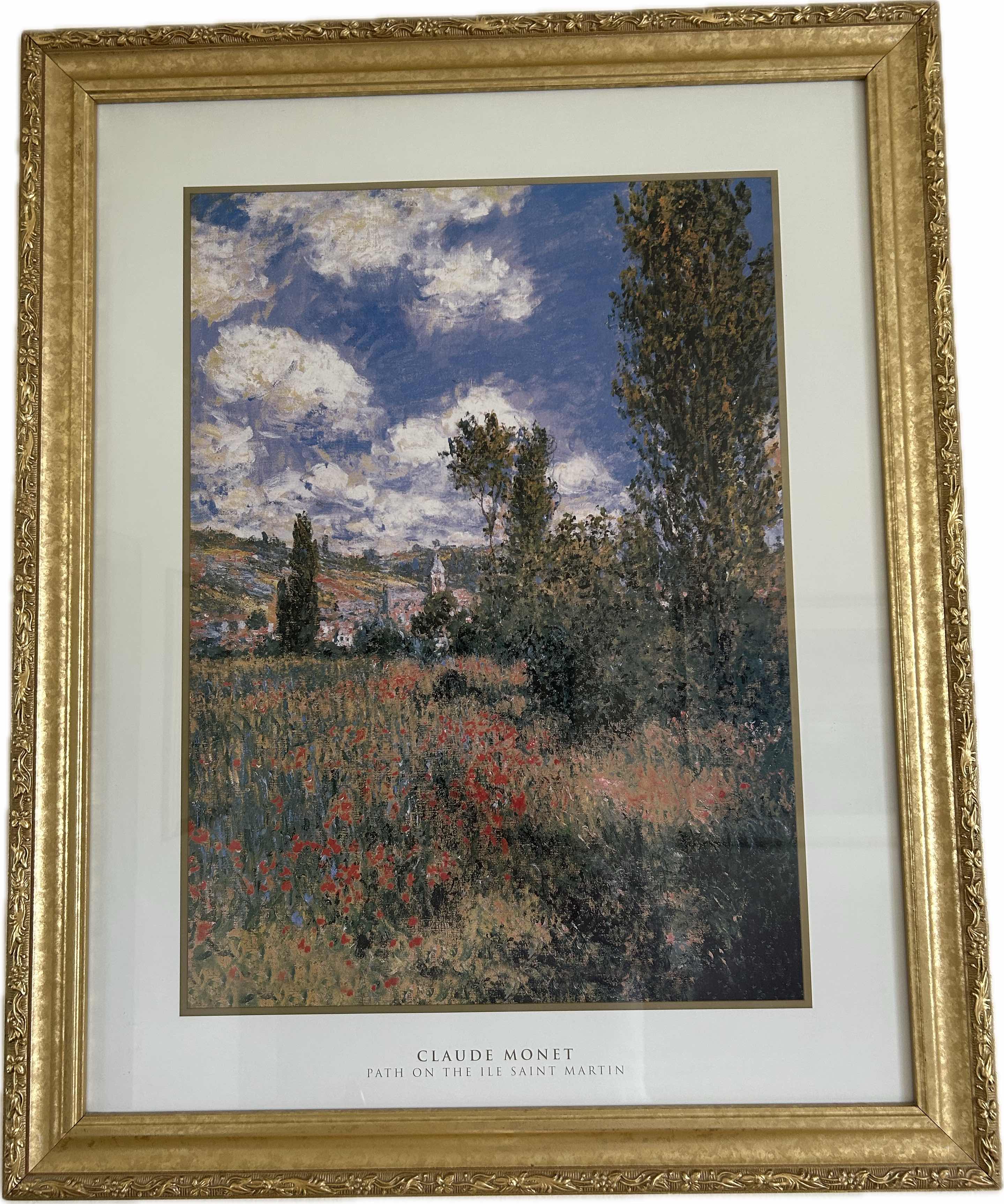 Photo 1 of GOLD FRAMED PRINT CLAUDE MONET "PATH ON THE ILE SAINT MARTIN" 25"X 32"