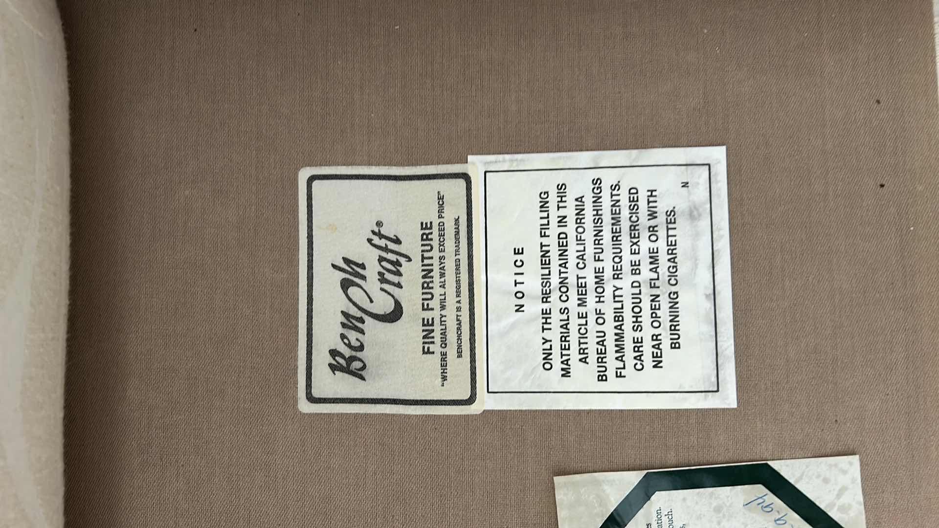 Photo 1 of BENCHCRAFT OFF WHITE LOVESEAT W ROLLED ARMS LOOSE BACK CUSHIONS 67"