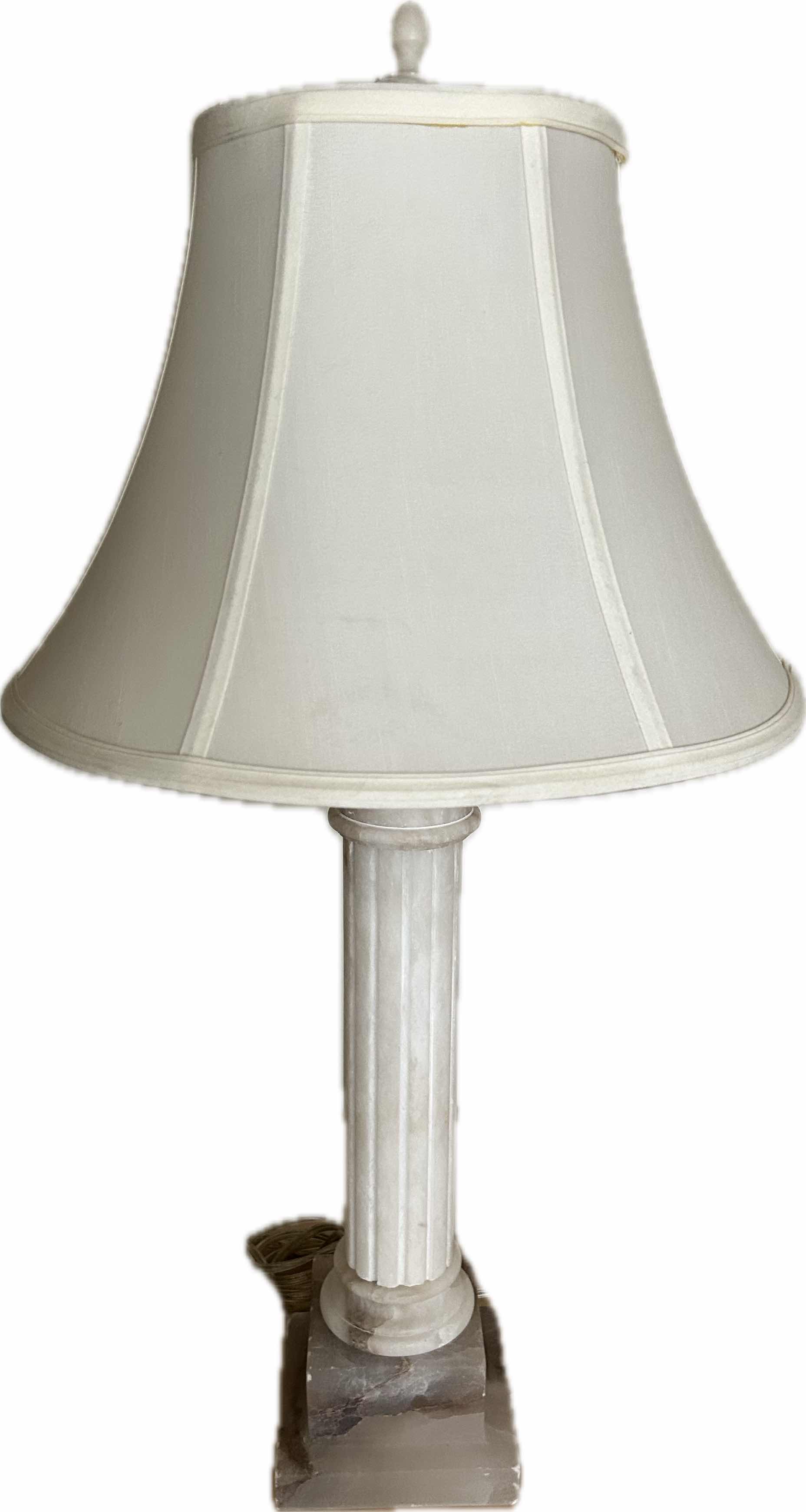 Photo 1 of COLUMN STYLE TABLE LAMP W MARBLE BASE H 29"