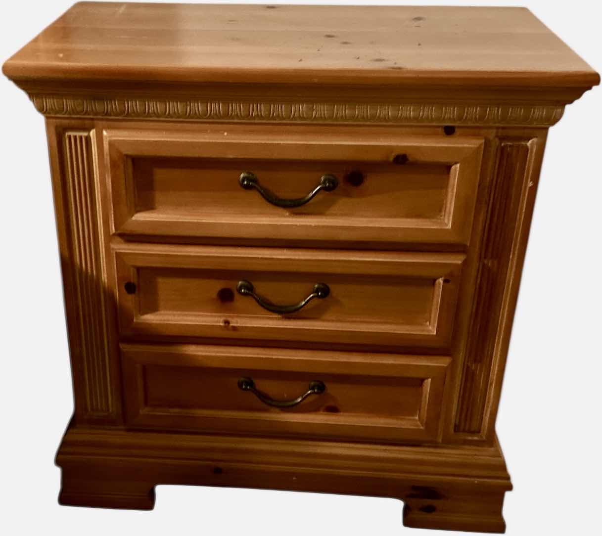 Photo 1 of 3 DRAWER KNOTTY PINE NIGHTSTAND 30” x 17” x H30 1/2”