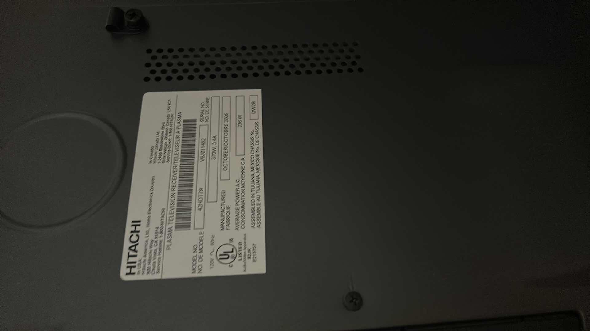 Photo 1 of 45” HITACHI TV WITH REMOTE