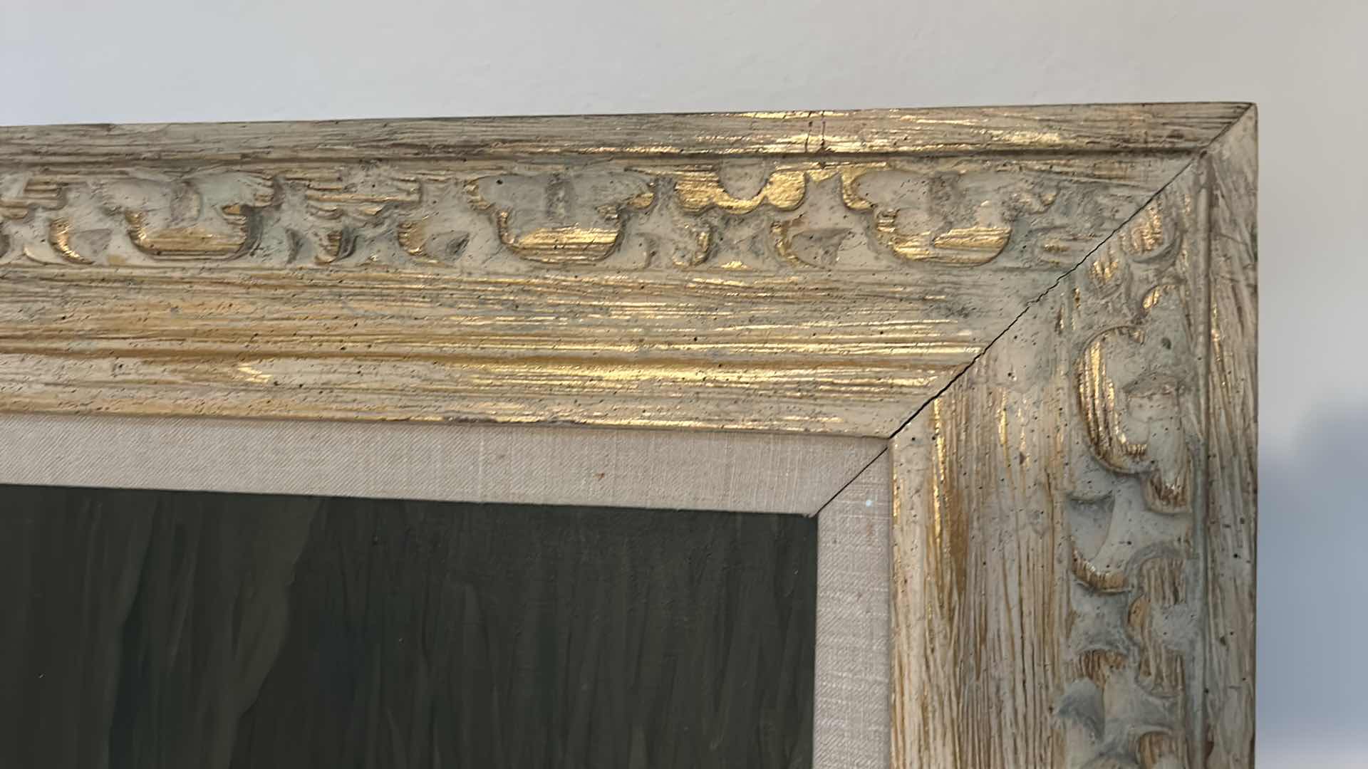 Photo 5 of ORNATELY WOOD FRAMED SIGNED OIL ON CANVAS, "MOONLIGHT FISHING VILLAGE' BY AGNESE TORRIELLI ARTWORK   
68” x H28”