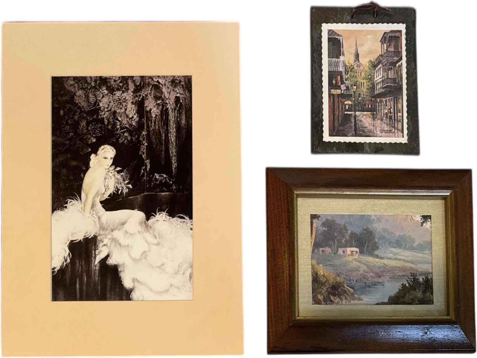 Photo 1 of 3- VINTAGE PRINT ART, ORCHIDS PRINT ART, WOODEN FRAMED SCENIC LANDSCAPE ARTWORK, NEW ORLEANS PRINT ART STONE FRAMED

W12” X L15”
AND SMALLER

$100