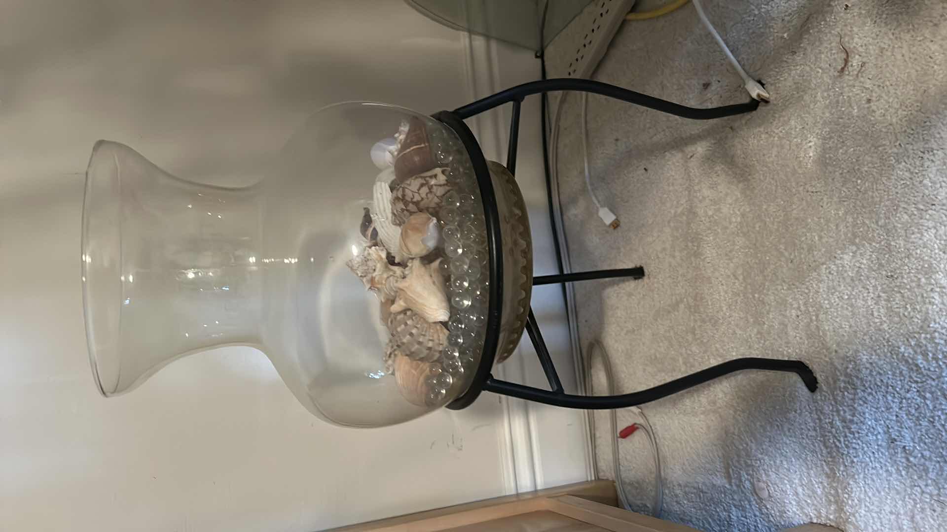 Photo 1 of GLASS BOWL WITH METAL STAND H27”