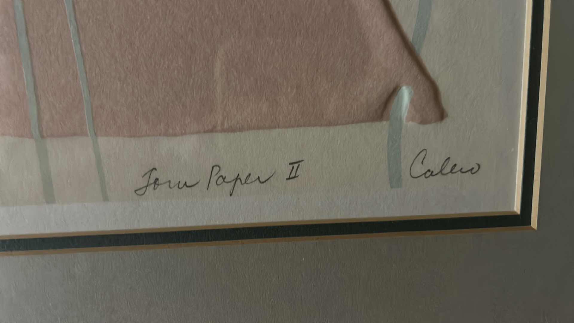 Photo 1 of GOLD FRAMED, NUMBERED AND SIGNED, “TORN PAPER” ARTWORK 16” x H20”