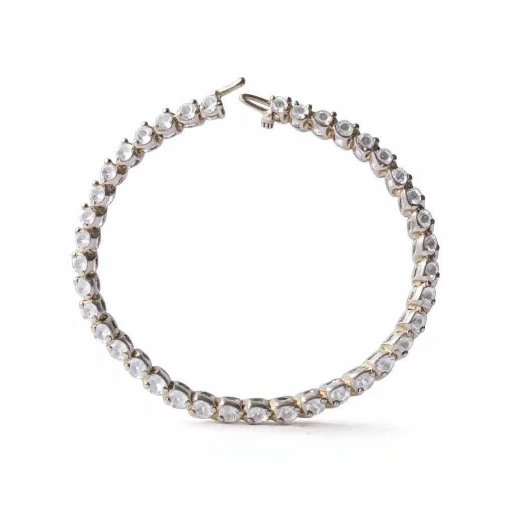 Photo 1 of 18K WHITE GOLD W 4.00 ctw DIAMOND 7" LONG BRACELET TTL GRAMS 13.66 W INSURANCE APPRAISAL ITEM #2014 