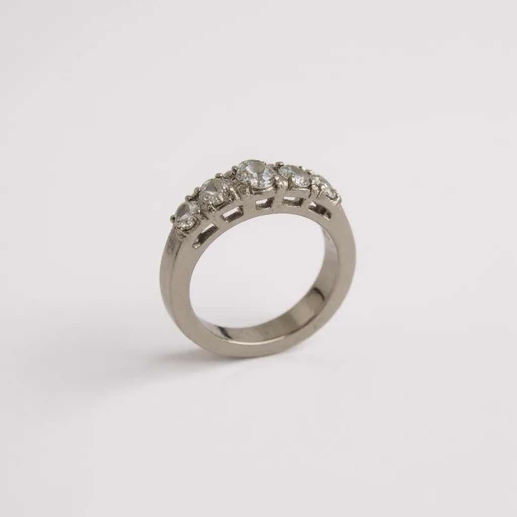 Photo 1 of 18K WHITE GOLD W .54 ctw DIAMOND RING TTL GRAMS 3.77 W INSURANCE APPRAISAL ITEM # 2004 