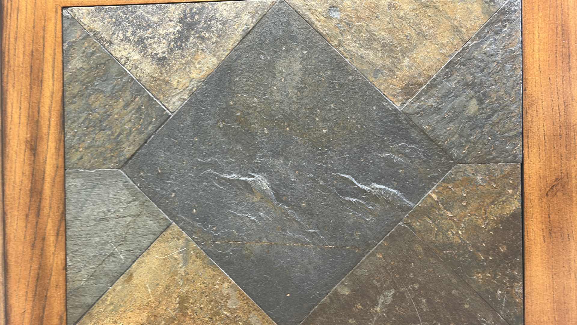 Photo 1 of SOLID WOOD MAGNUSSEN MADISON SIDE TABLE  W A SLATE INLAY TOP 22"X 27" H 25"