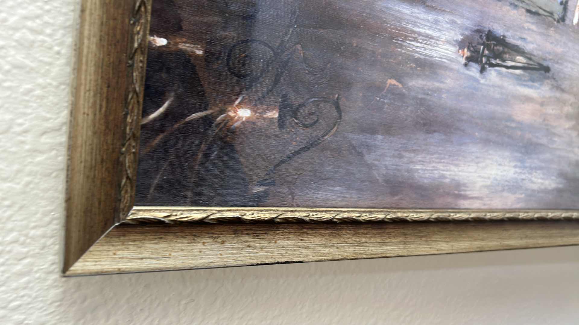 Photo 1 of GOLD FRAMED CANVAS PRINT "II MONTAGGIOBELLO " BY DENNIS CARNEY 26" X 33"