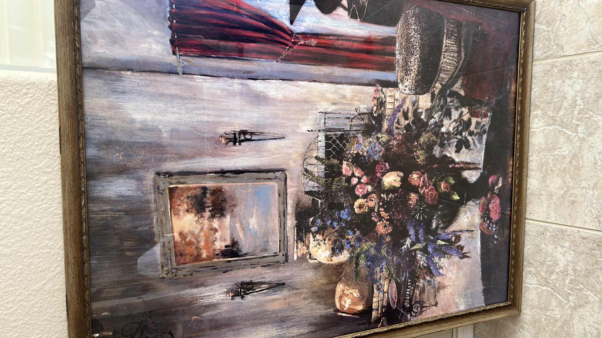 Photo 1 of GOLD FRAMED CANVAS PRINT "II MONTAGGIOBELLO " BY DENNIS CARNEY 26" X 33"