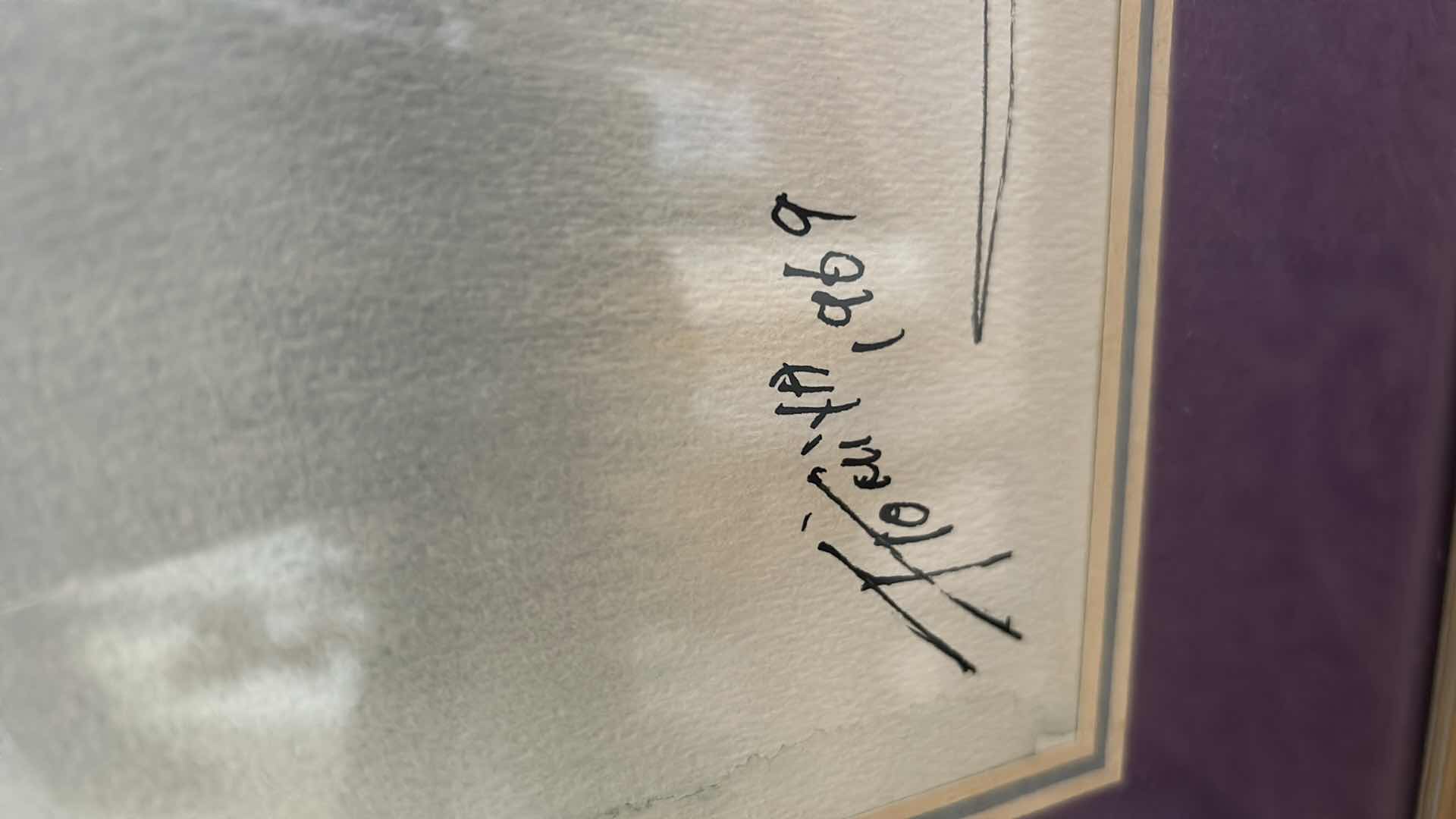 Photo 3 of WOOD FRAMED WATERCOLOR "FISHERMAN " SIGNED BY T. TOMIYA 18" X 24"