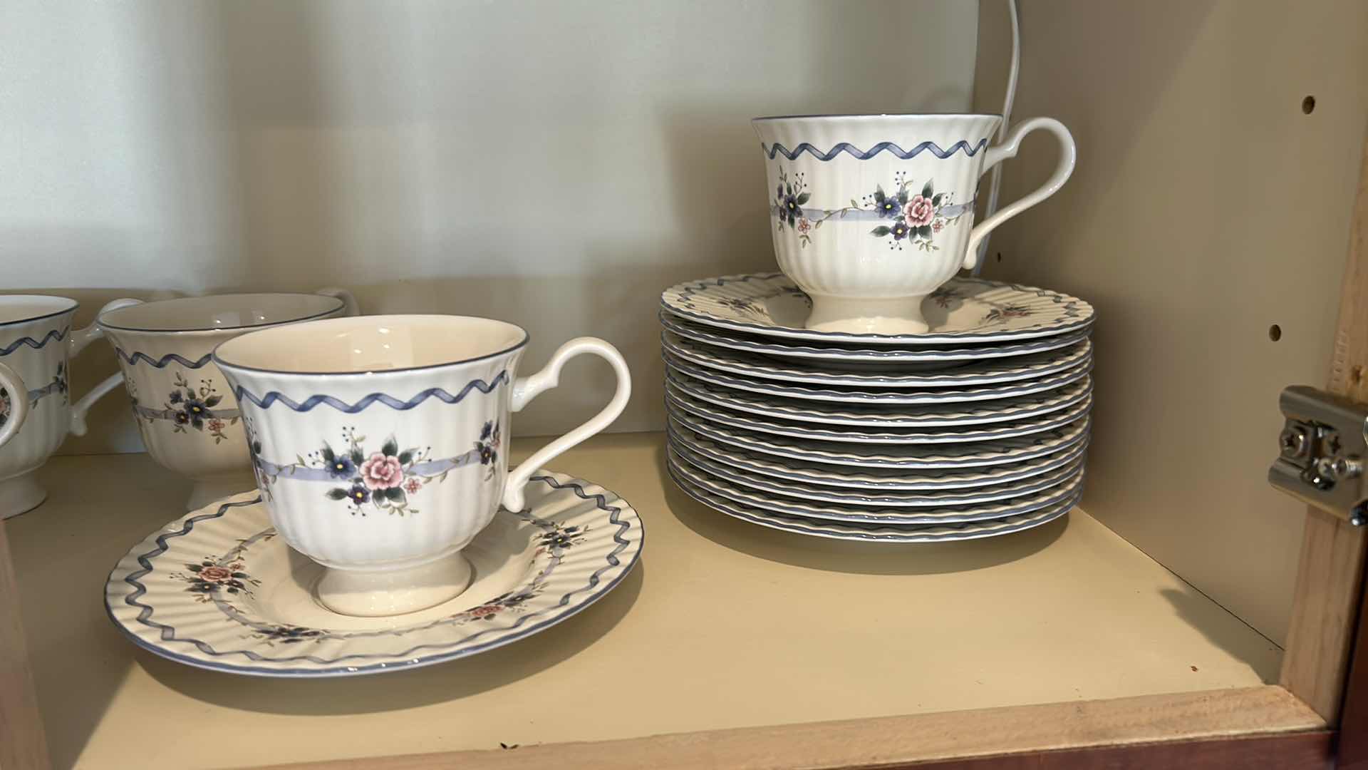 Photo 1 of CONTENTS OF SHELF MIKASA CLASSIC ELEGANCE  22 PCS. COFFEE CUPS W SAUCER