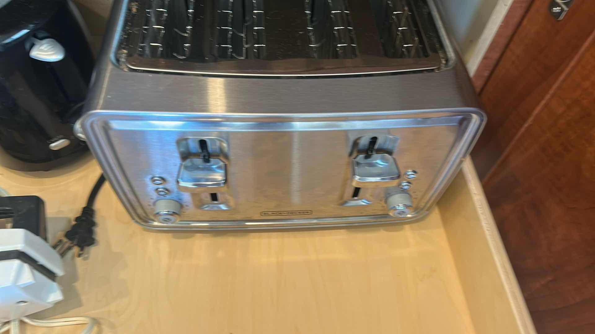 Photo 1 of CONTENTS OF DRAWER BLACK DECKER TOASTER LIVING SOLUTIONS BLACK TOASTER HB MIXER