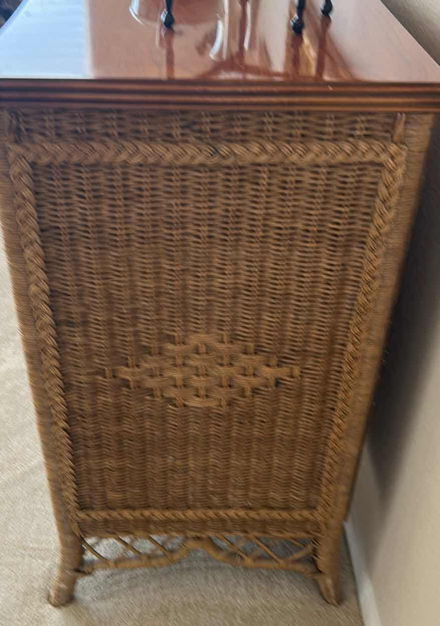 Photo 1 of LEXINGTON VINTAGE COASTAL 6 DRAWER WICKER & WOOD DRESSER 87" X 18" H 33" 