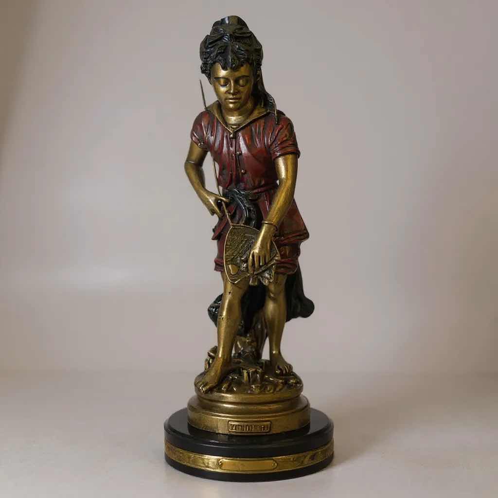 Photo 1 of BRONZE SCULPTURE BY AUGUST MOREAU " THE FISHER GIRL" H 22" VERY HEAVY
 