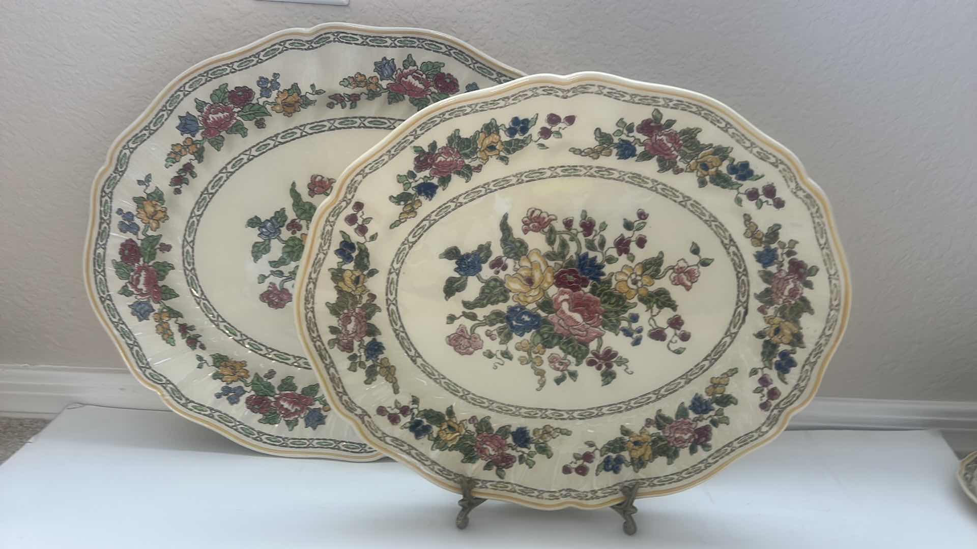 Photo 1 of 2 - ROYAL DOULTON “THE CAVENDISH” PLATTERS LARGEST 15.5”