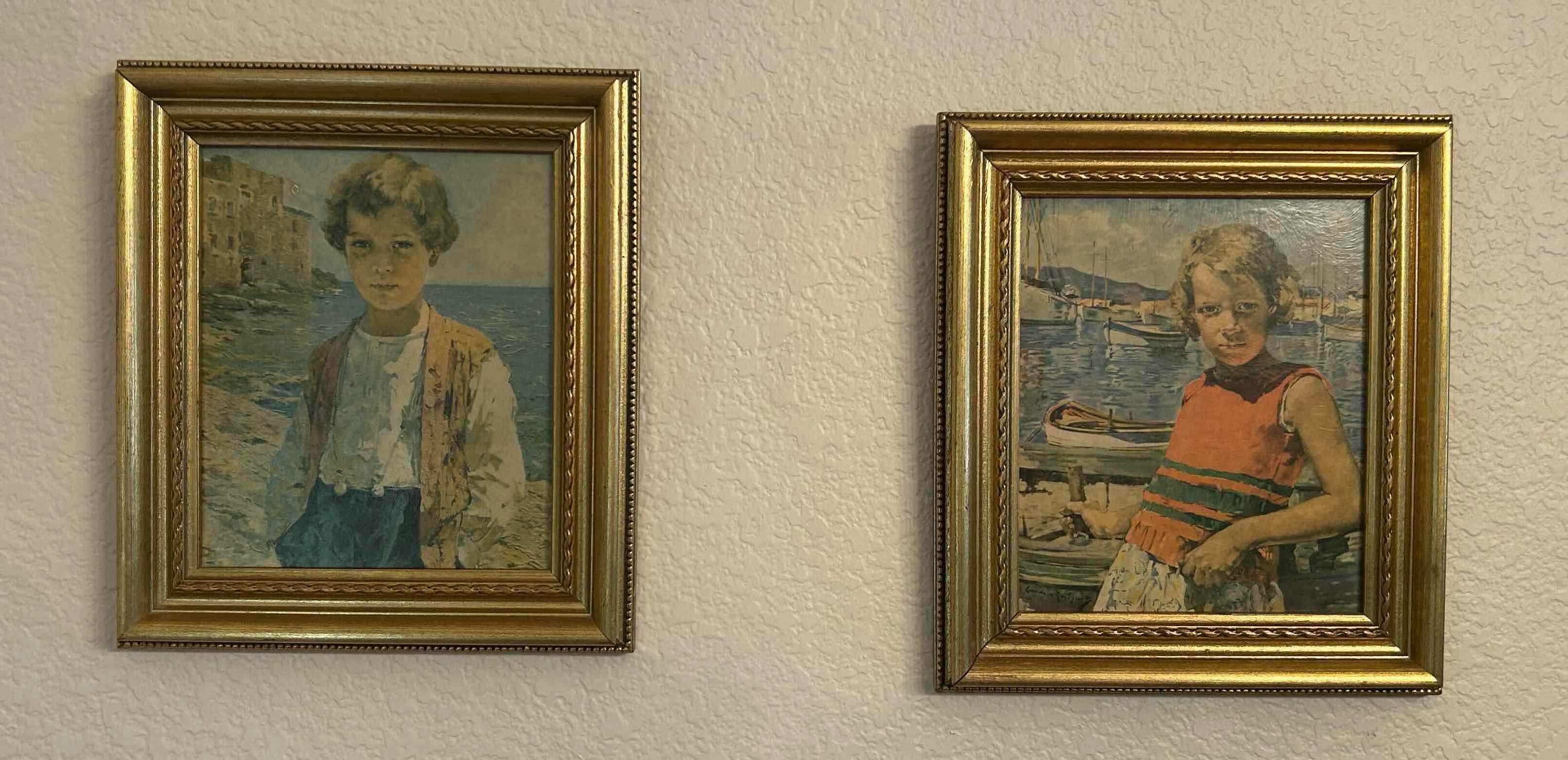 Photo 1 of 2 GOLD FRAMED PRINTS "SEA DREAMS" " SEA URCHIN " 9" X 10"