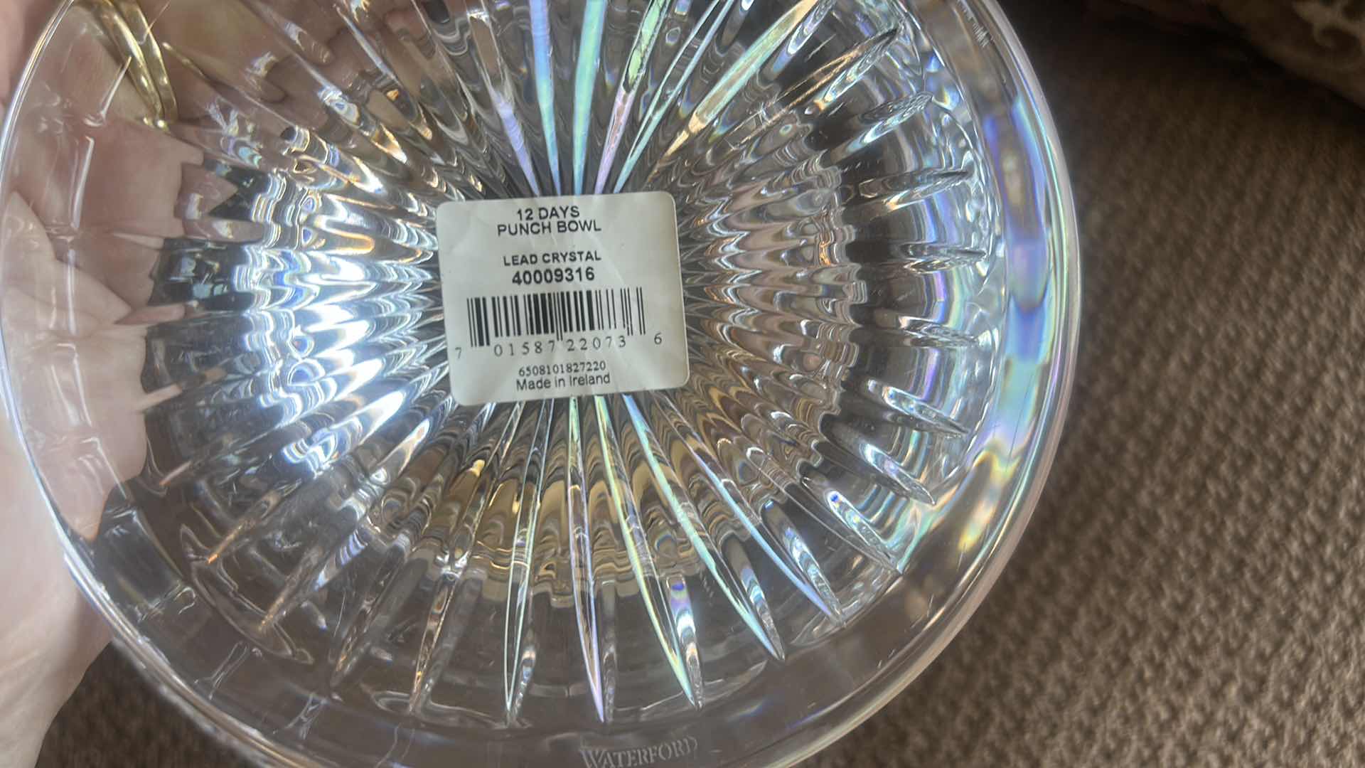 Photo 1 of 12 DAYS PUNCH BOWL, CUT AND ETCHED CRYSTAL MADE IN IRELAND $2500 12” X H10”