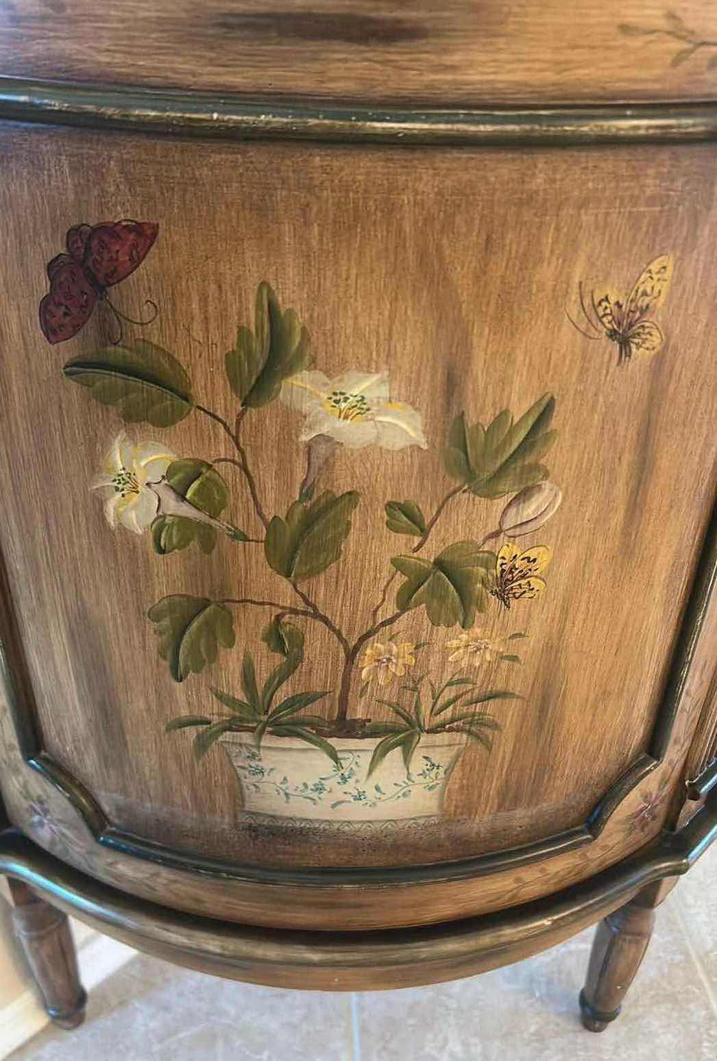 Photo 1 of FRENCH PROVINCIAL WOOD DEMILUNE CABINET 30" X 16" H 32"