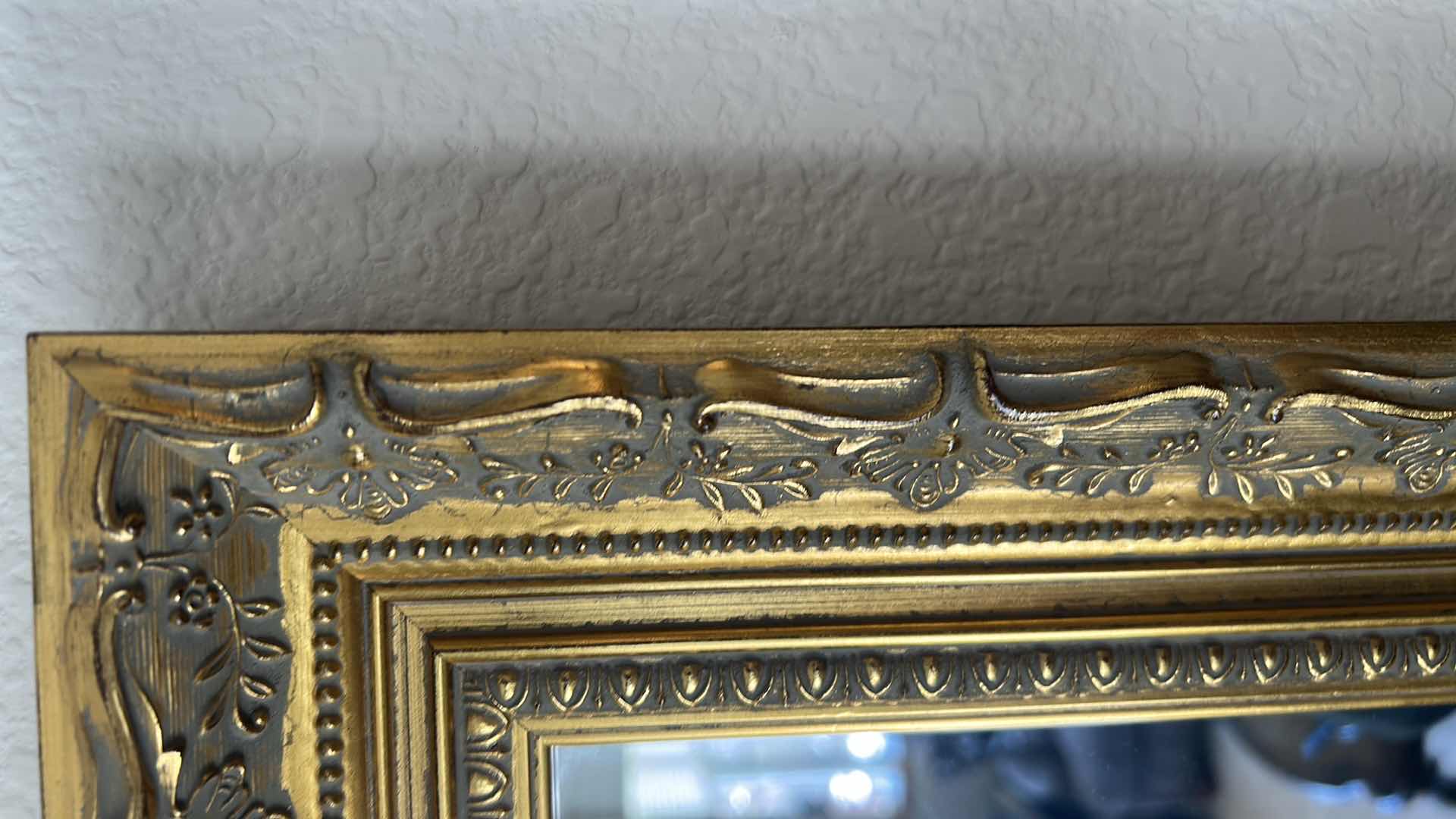 Photo 1 of GOLD ORNATE FRAMED WALL MIRROR 29" X 40"