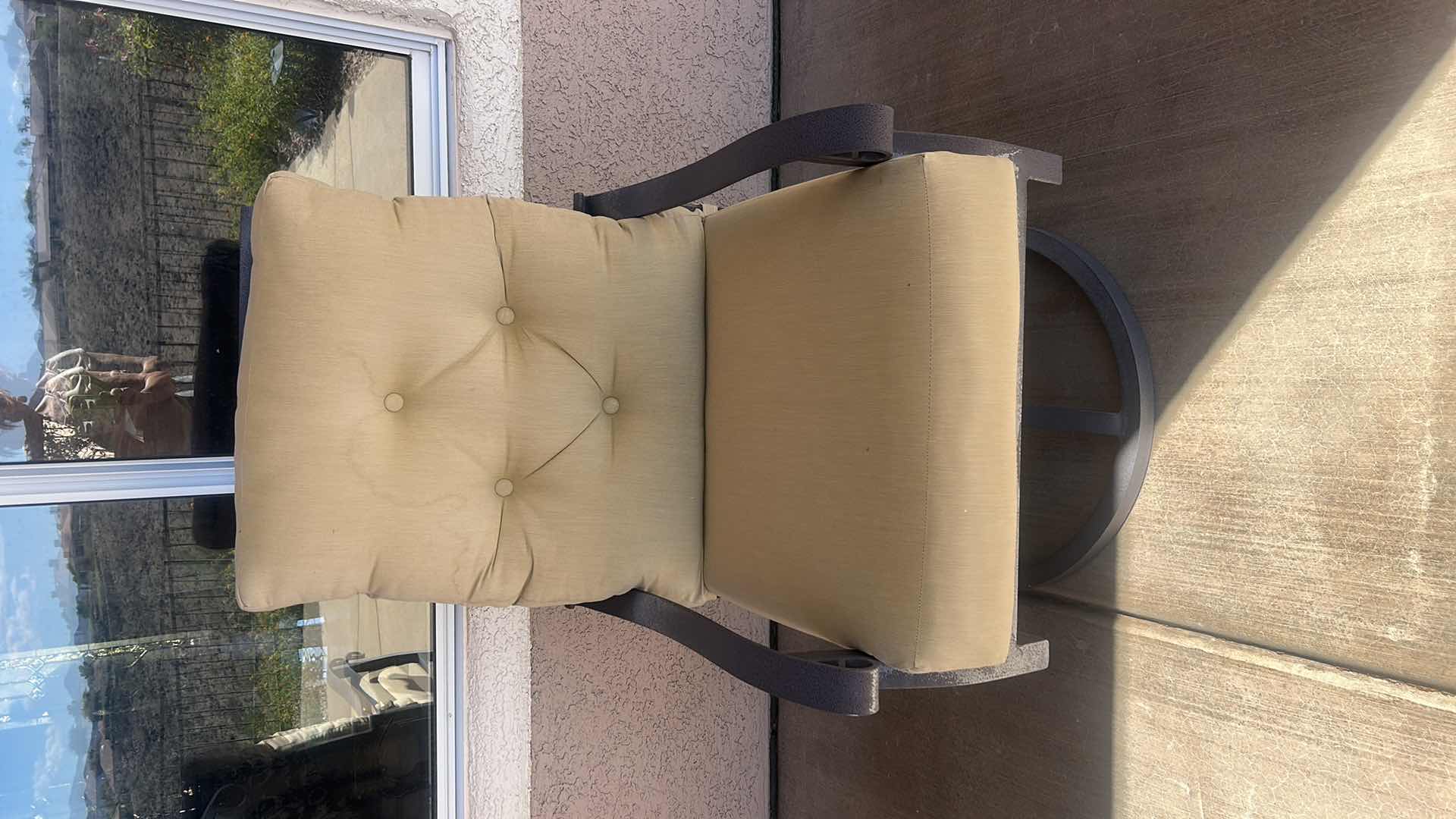 Photo 1 of EMERALD OUTDOOR FURNITURE SWIVEL METAL PATIO CHAIR WITH CUSHION 26“ x 30“ x H44“