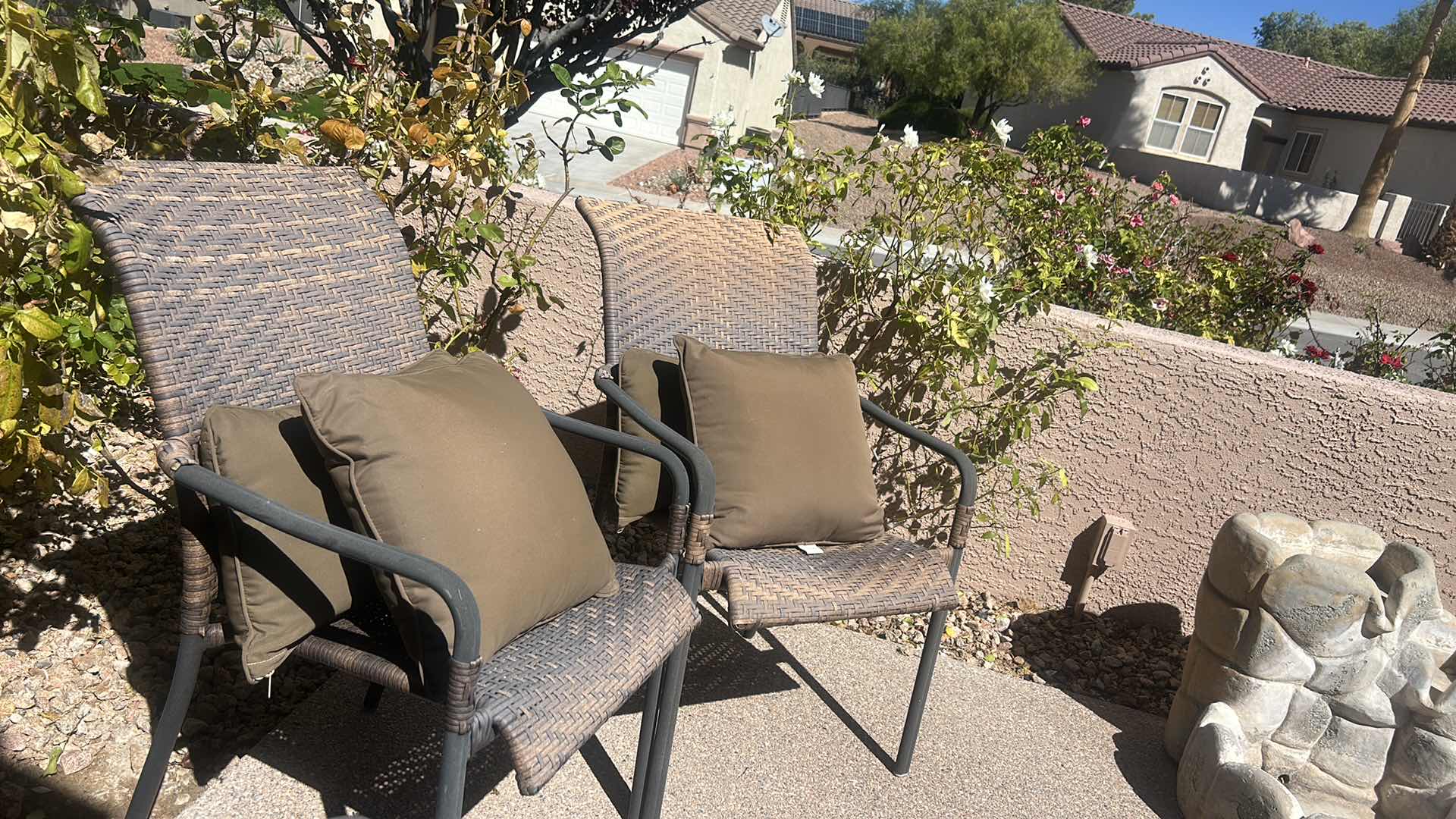 Photo 1 of 2 FAUX RATTAN LIGHT WEIGHT METAL CHAIRS