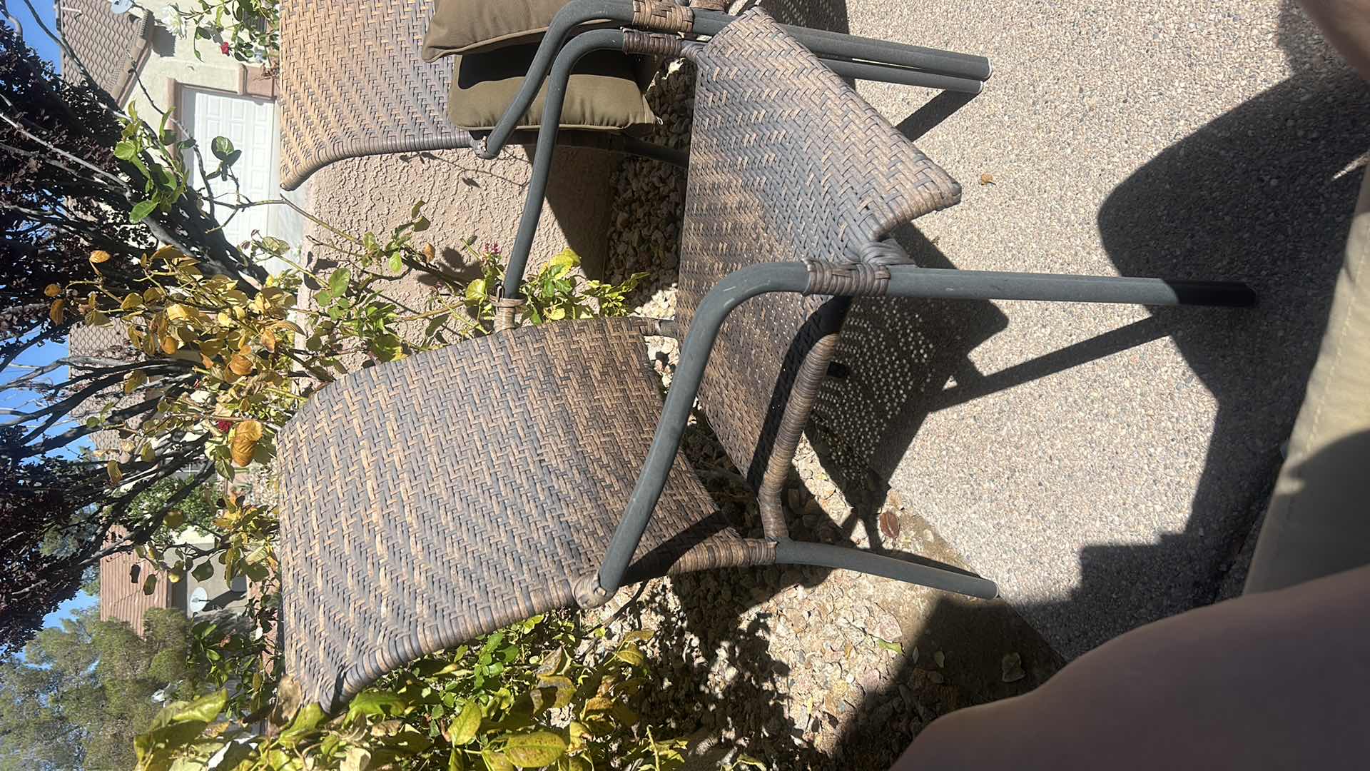 Photo 1 of 2 FAUX RATTAN LIGHT WEIGHT METAL CHAIRS