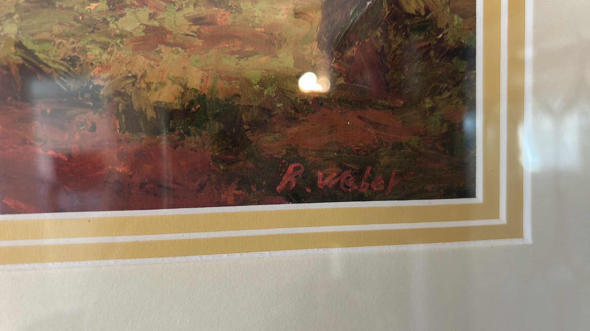 Photo 1 of WOOD FRAMED PRINT " AUTUMN LANE" 24" X 19"