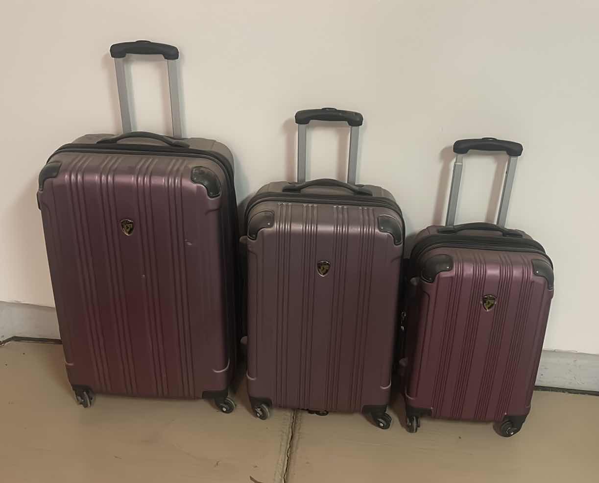 Photo 2 of 3 PCS PURPLE LUGGAGE SET
