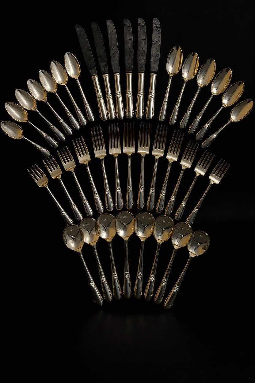 Photo 1 of 45 PCS WM ROGERS  SILVER PLATED HERITAGE FLATWARE