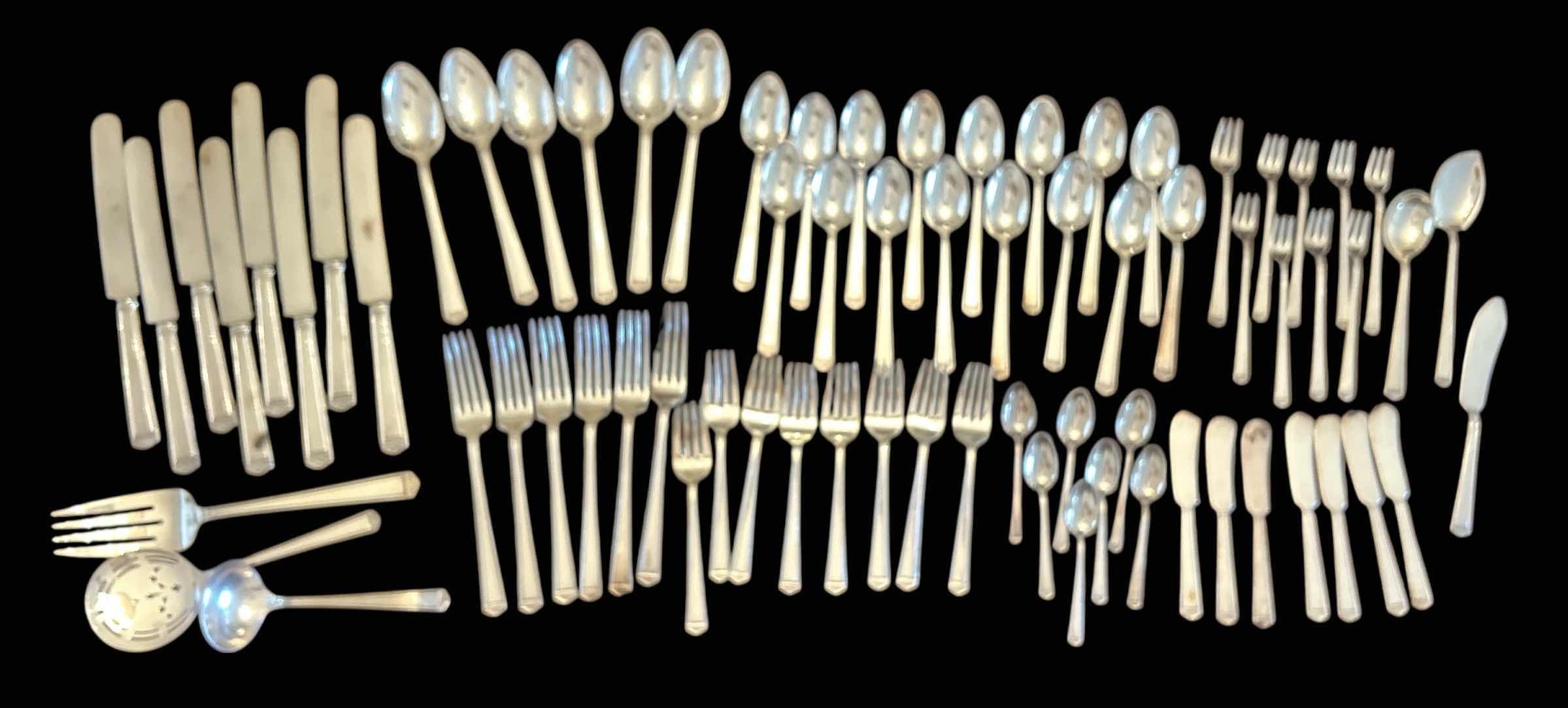 Photo 1 of 73 PCS 1847 ROGERS BROS SILVER PLATED DINING UTENSILS