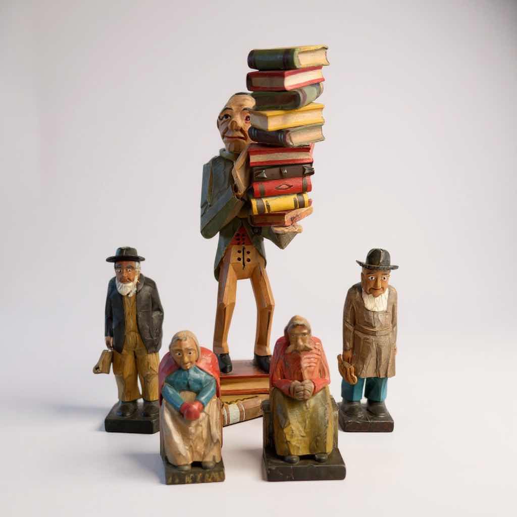 Photo 1 of COLLECTION OF HAND CARVED WOODEN FOLK ART "OLE THE HERMIT"