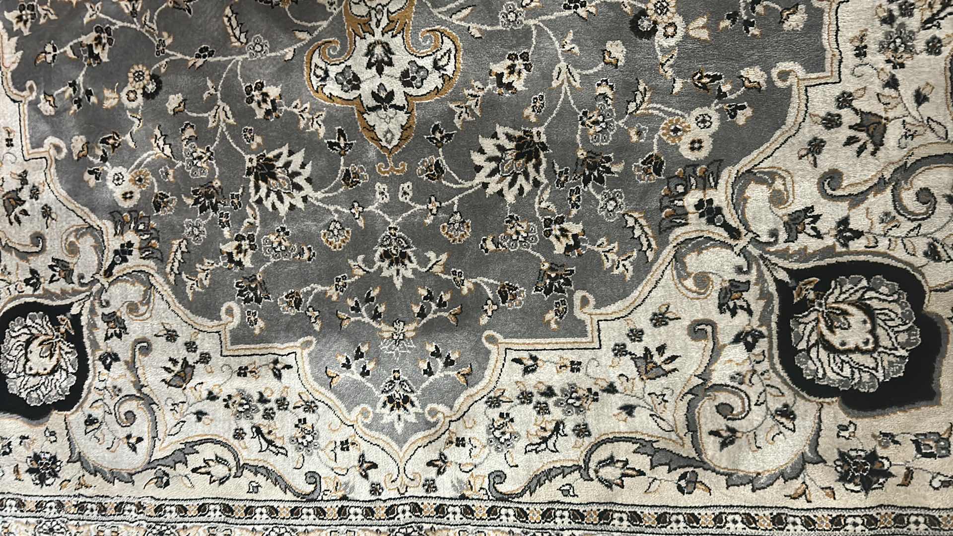 Photo 1 of TURKISH BAZAAR GREY TRADITIONAL FLORAL-MEDALLION PATTERN AREA RUG 134" X 94"