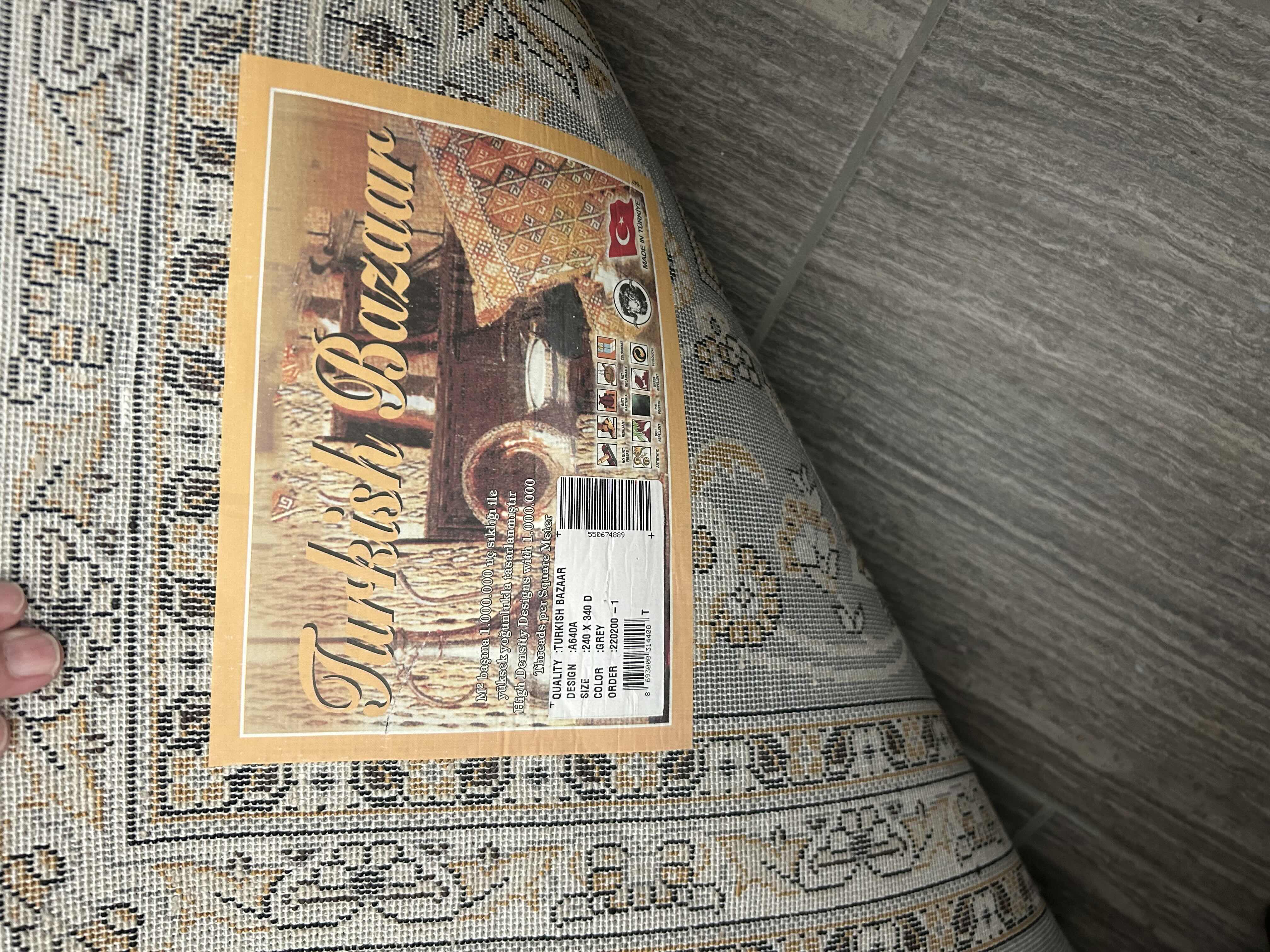 Photo 1 of TURKISH BAZAAR GREY TRADITIONAL FLORAL-MEDALLION PATTERN AREA RUG 134" X 94"