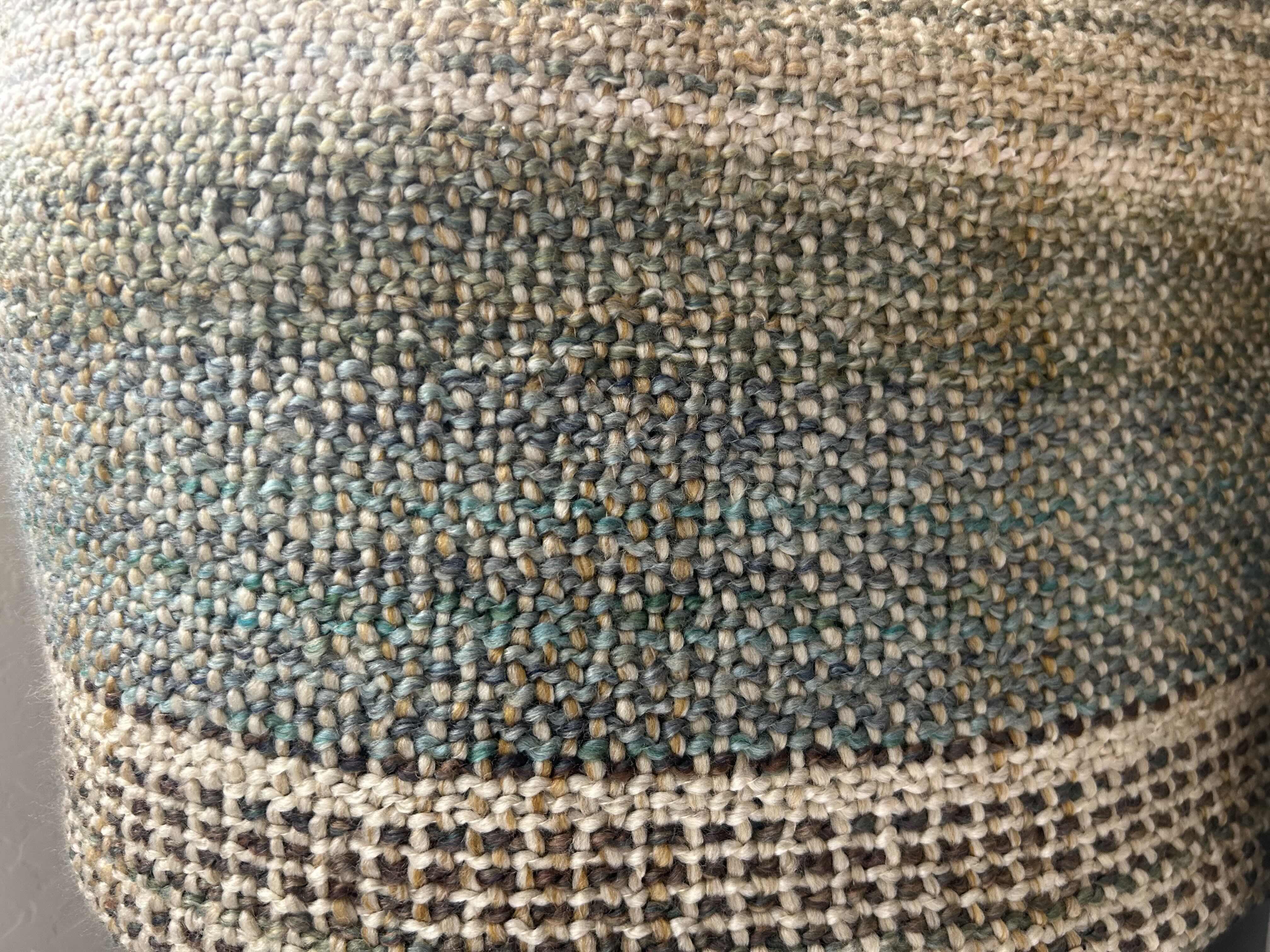 Photo 1 of HAND WOVEN TWEED GREEN BLUE AFTGAN AND MATCHING PUMPKIN PILLOW