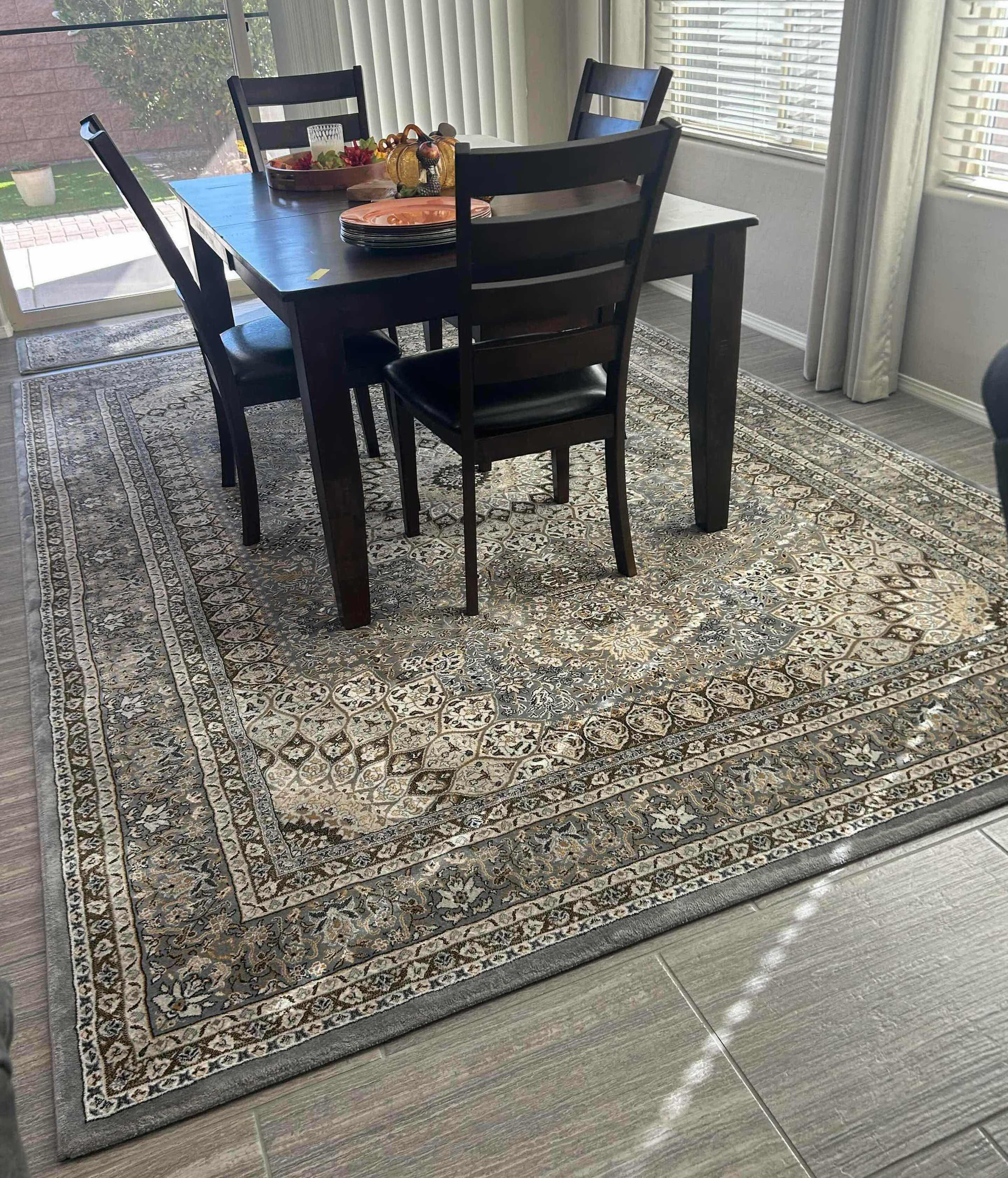 Photo 1 of TURKISH BAZAAR GREY TRADITIONAL FLORAL MEDALLION PATTERN AREA 128" X 94"